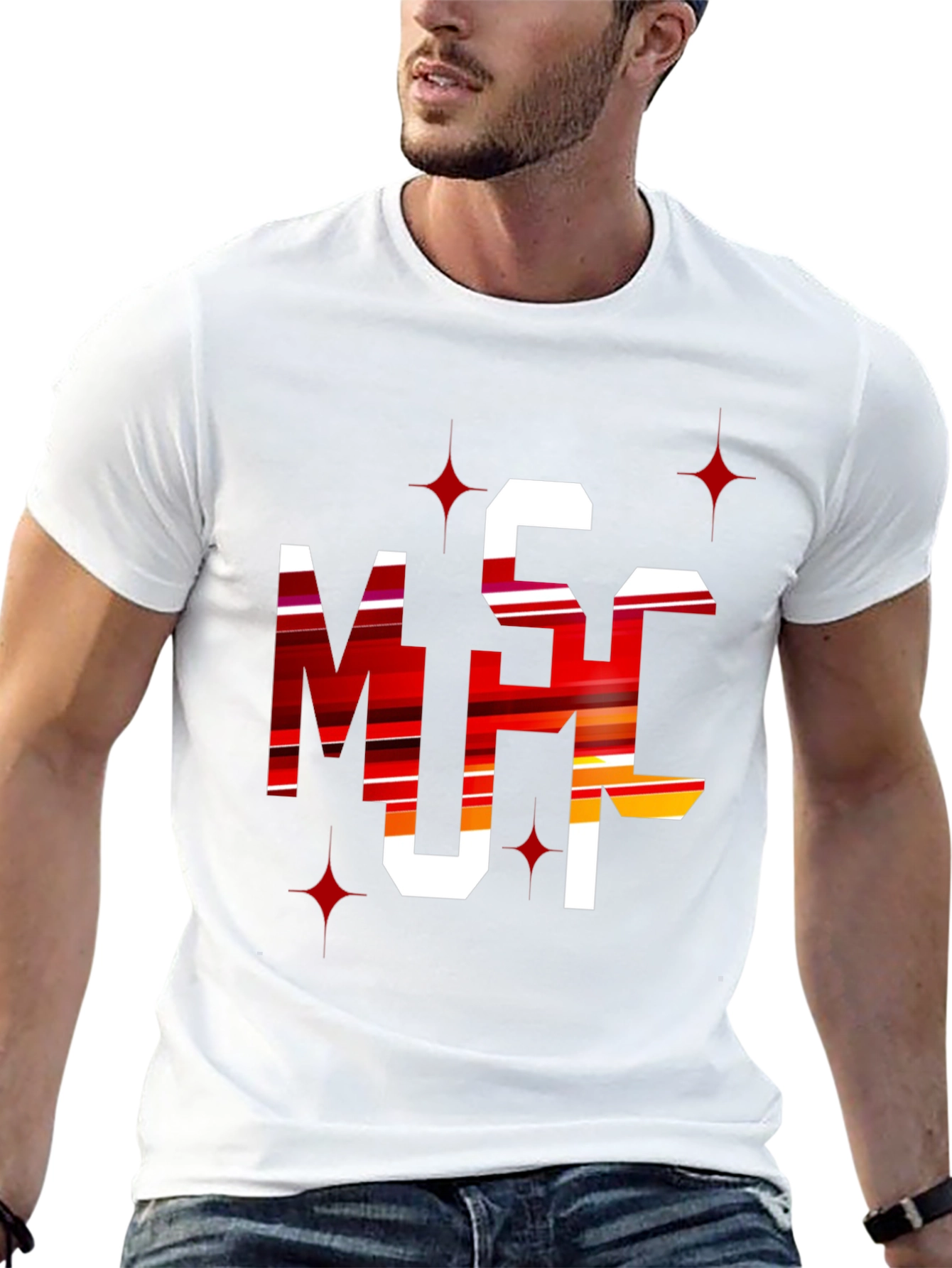 Bold Graphic Tee: MSC Letters - Statement Style