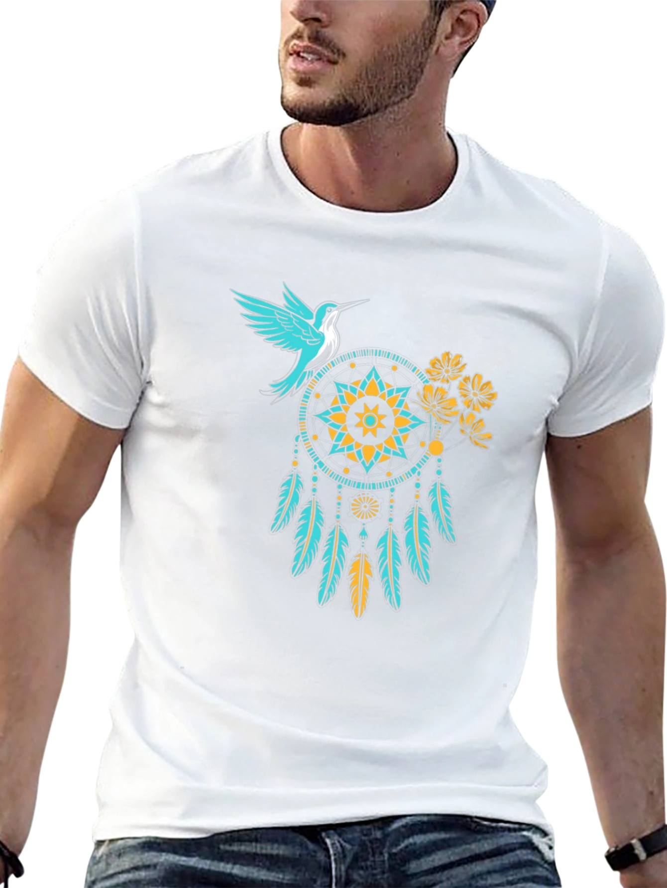 Hummingbird Dreamcatcher Black Graphic Tee