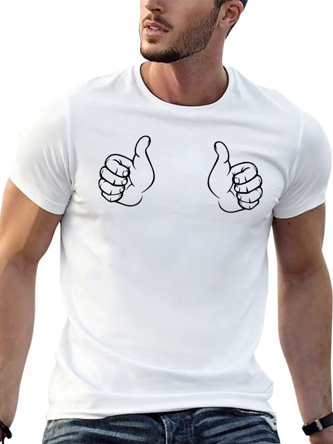 Thumbs Up Graphic Black T-Shirt