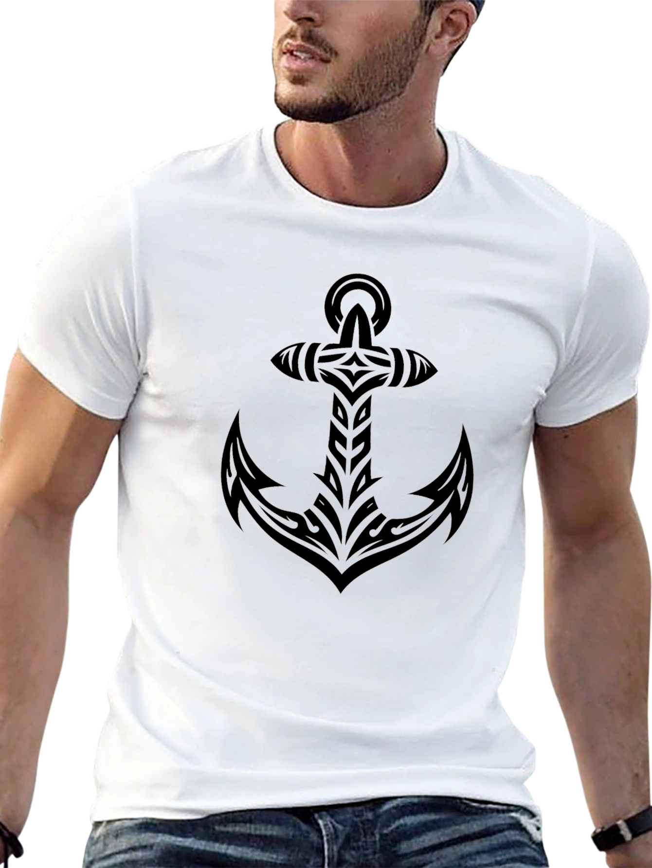 Tribal Anchor Black T-Shirt