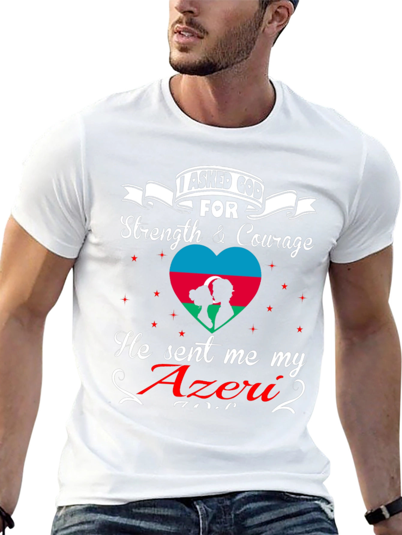 Azeri Pride Graphic T-Shirt - Strength & Courage