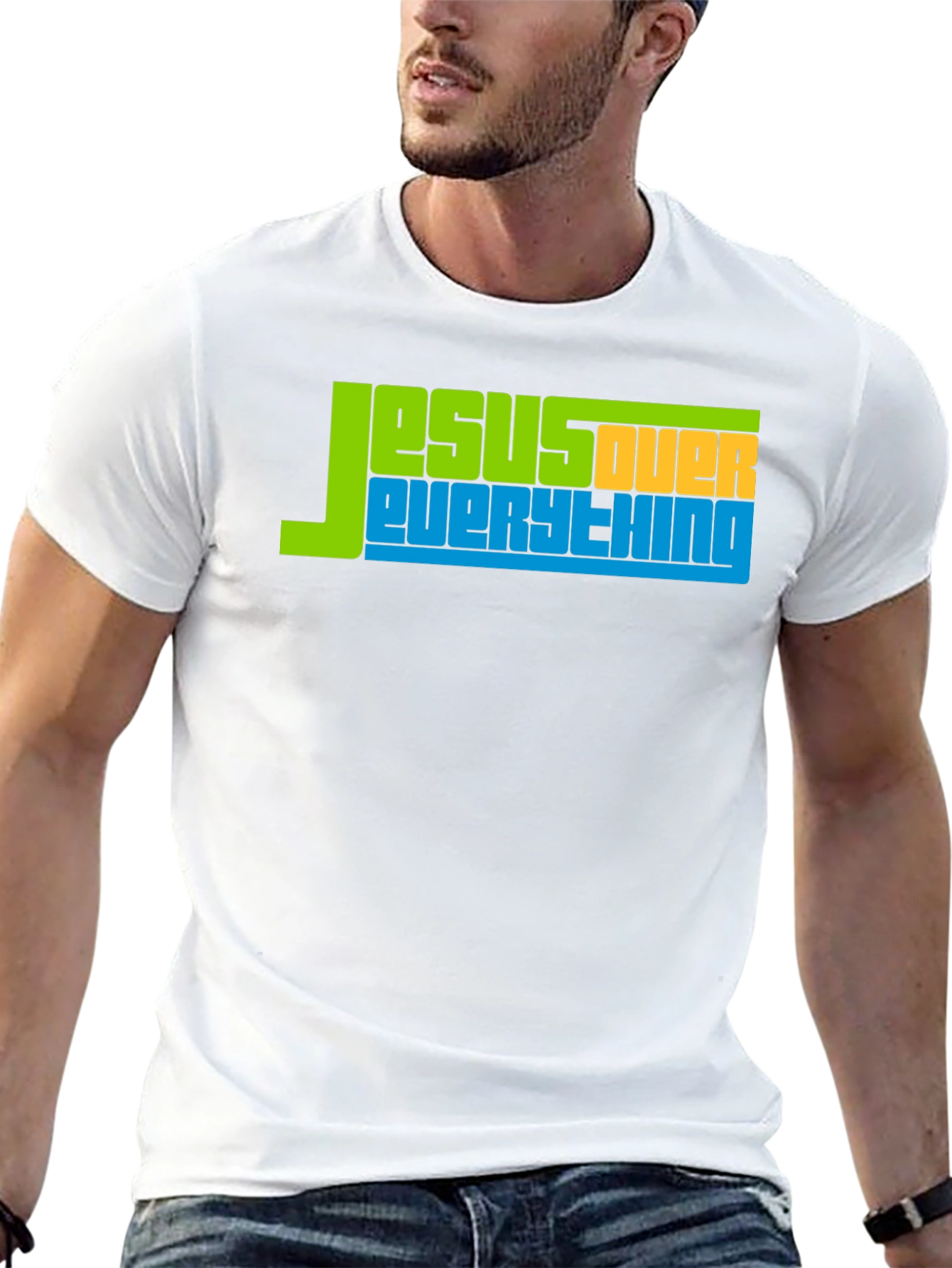 Jesus Over Everything Graphic Tee - Religious T-Shirt