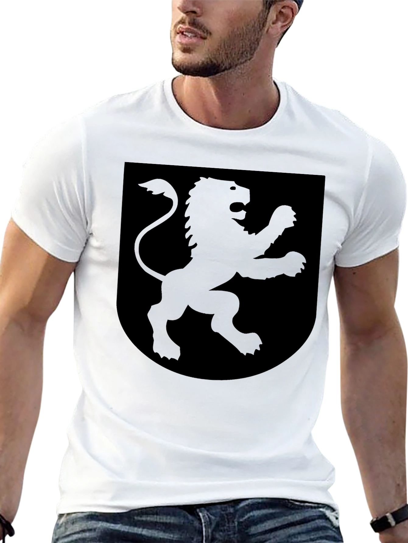 Black Lion Shield Graphic T-Shirt