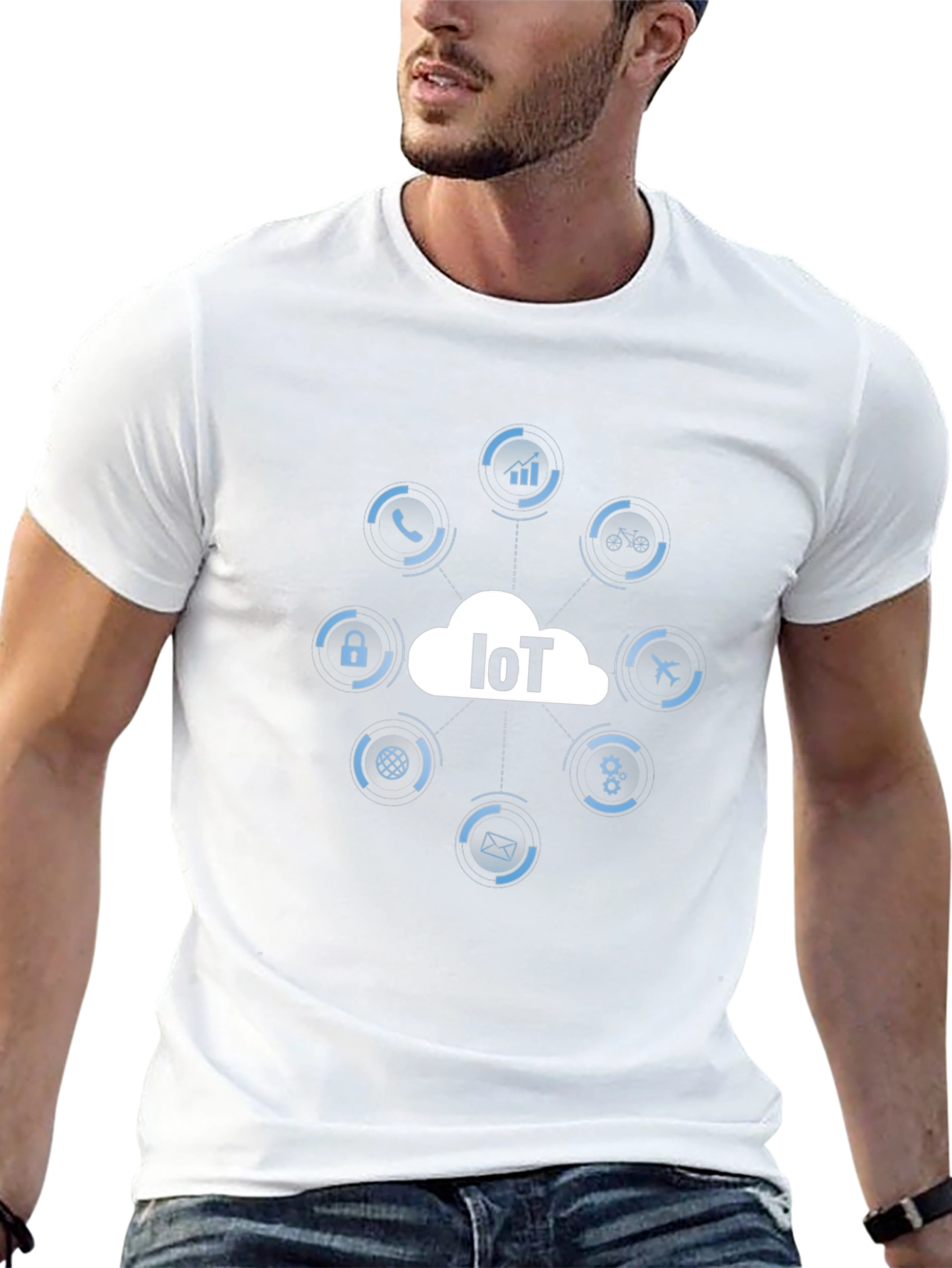 IoT Tech T-Shirt - Black Cotton Graphic Tee