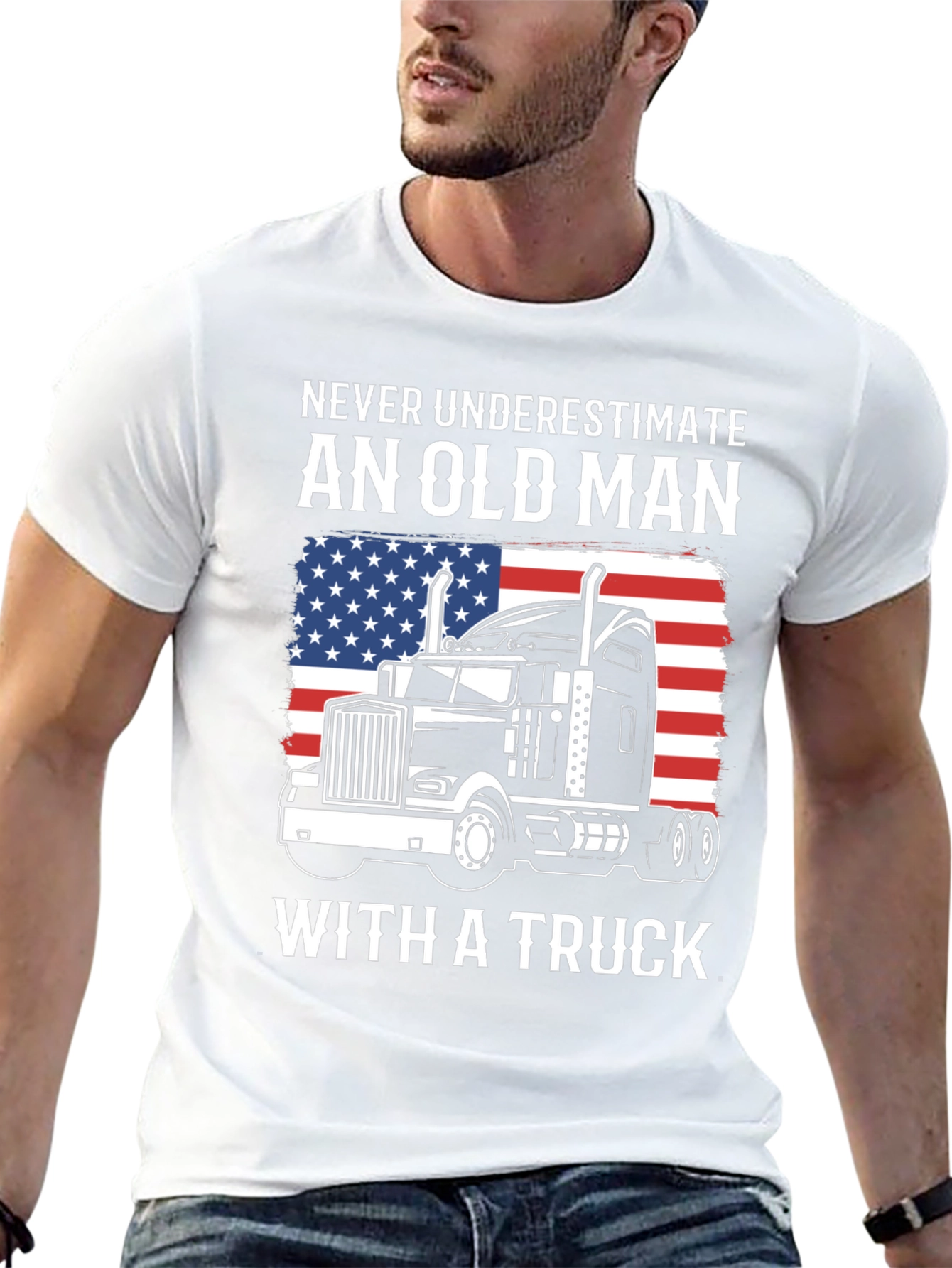 Old Man with a Truck T-Shirt