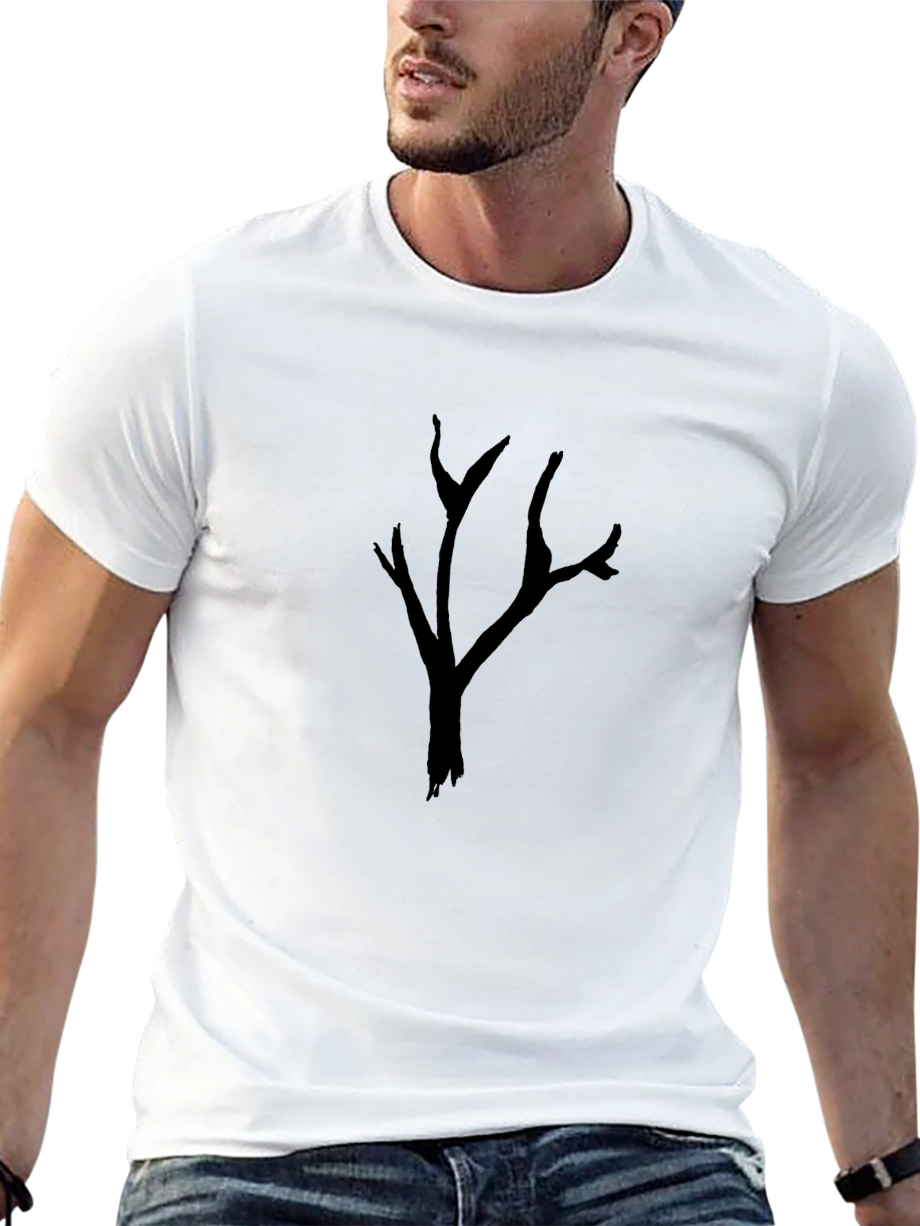 Minimalist Tree Silhouette Black T-Shirt