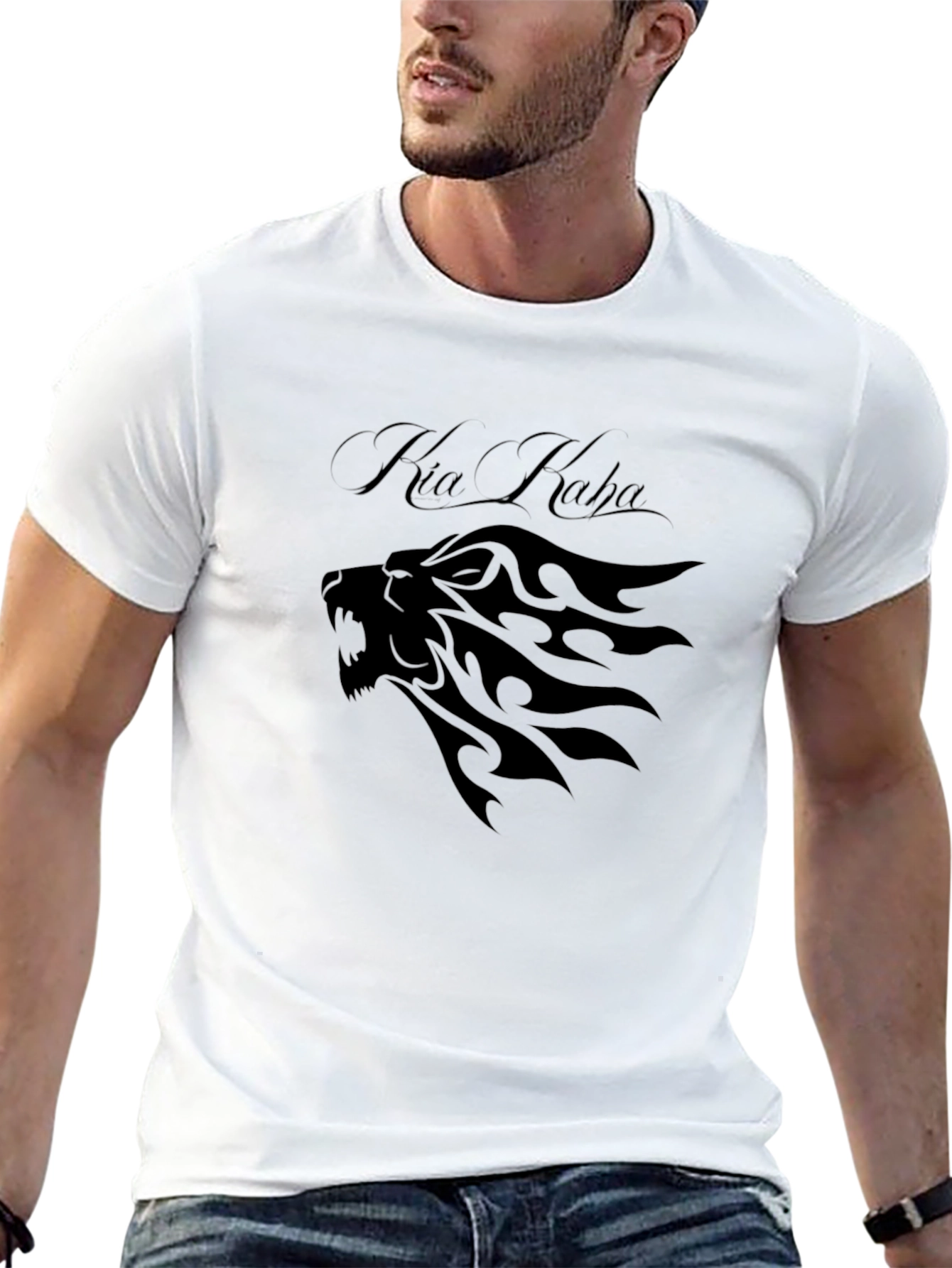 Kia Kaha Lion Graphic Black T-Shirt
