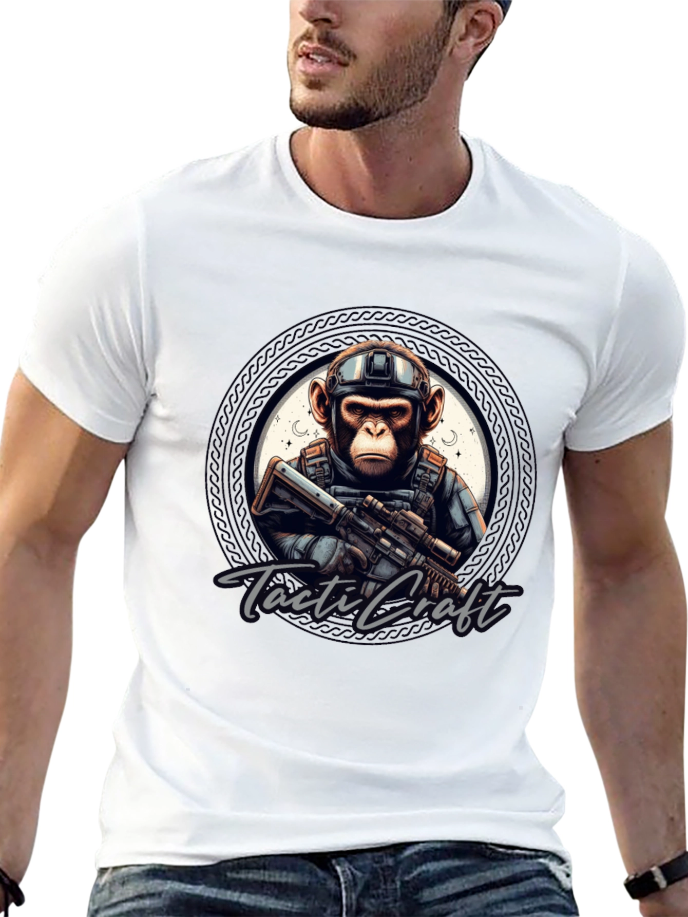 Tactical Monkey Graphic Tee - Black