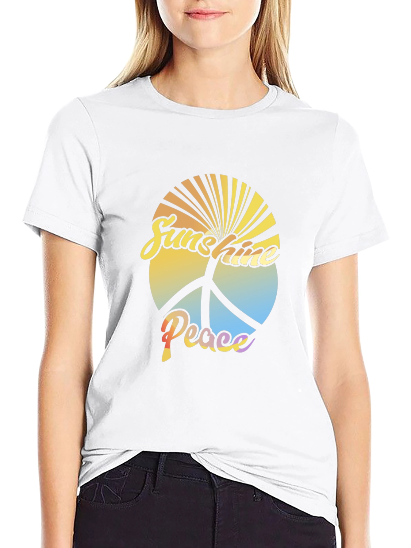 Sunshine Peace Graphic Tee - Retro Style