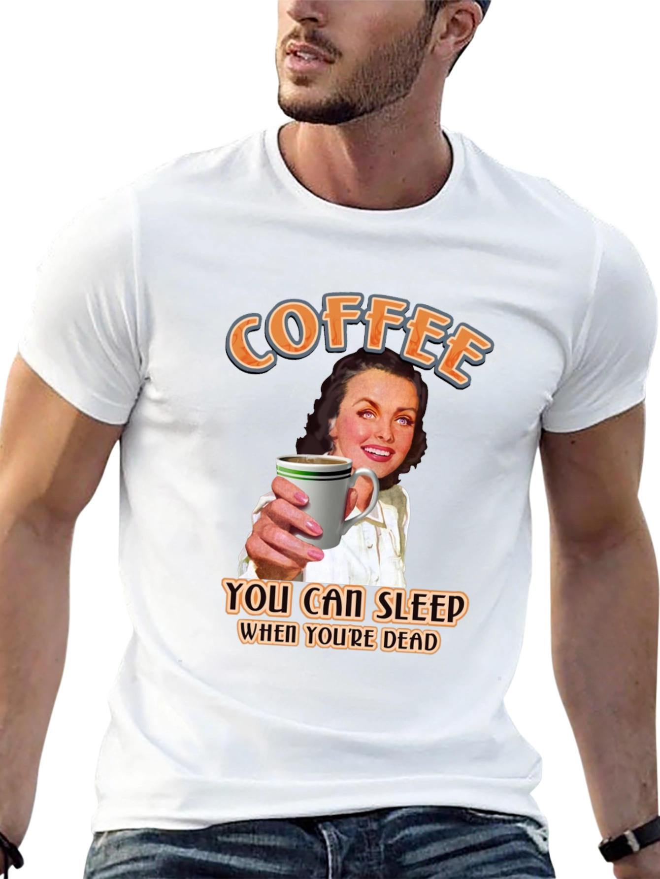 Coffee Lovers T-Shirt: Sleep When Youre Dead!