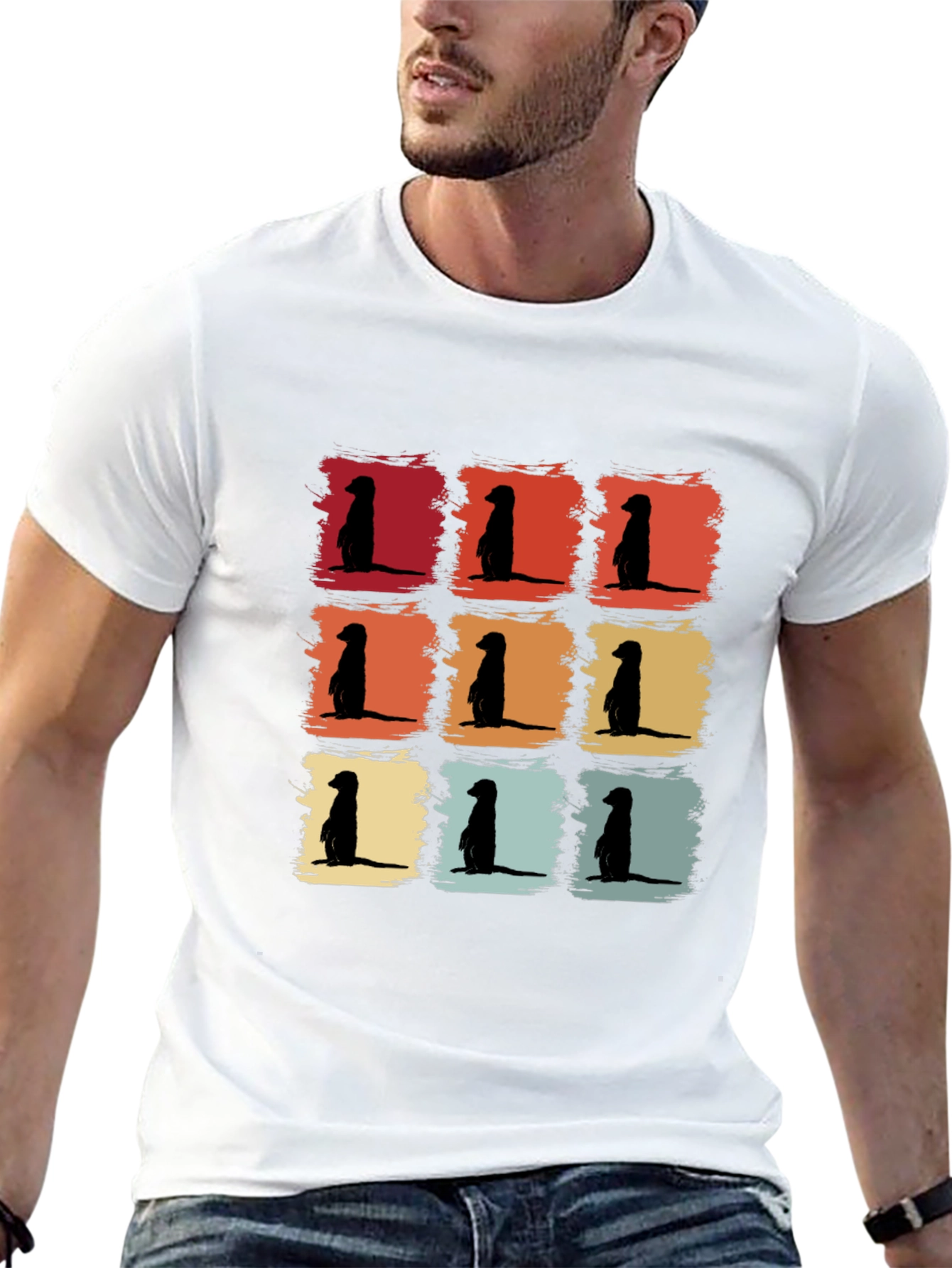 Meerkat Retro T-Shirt Cool Animal Tee