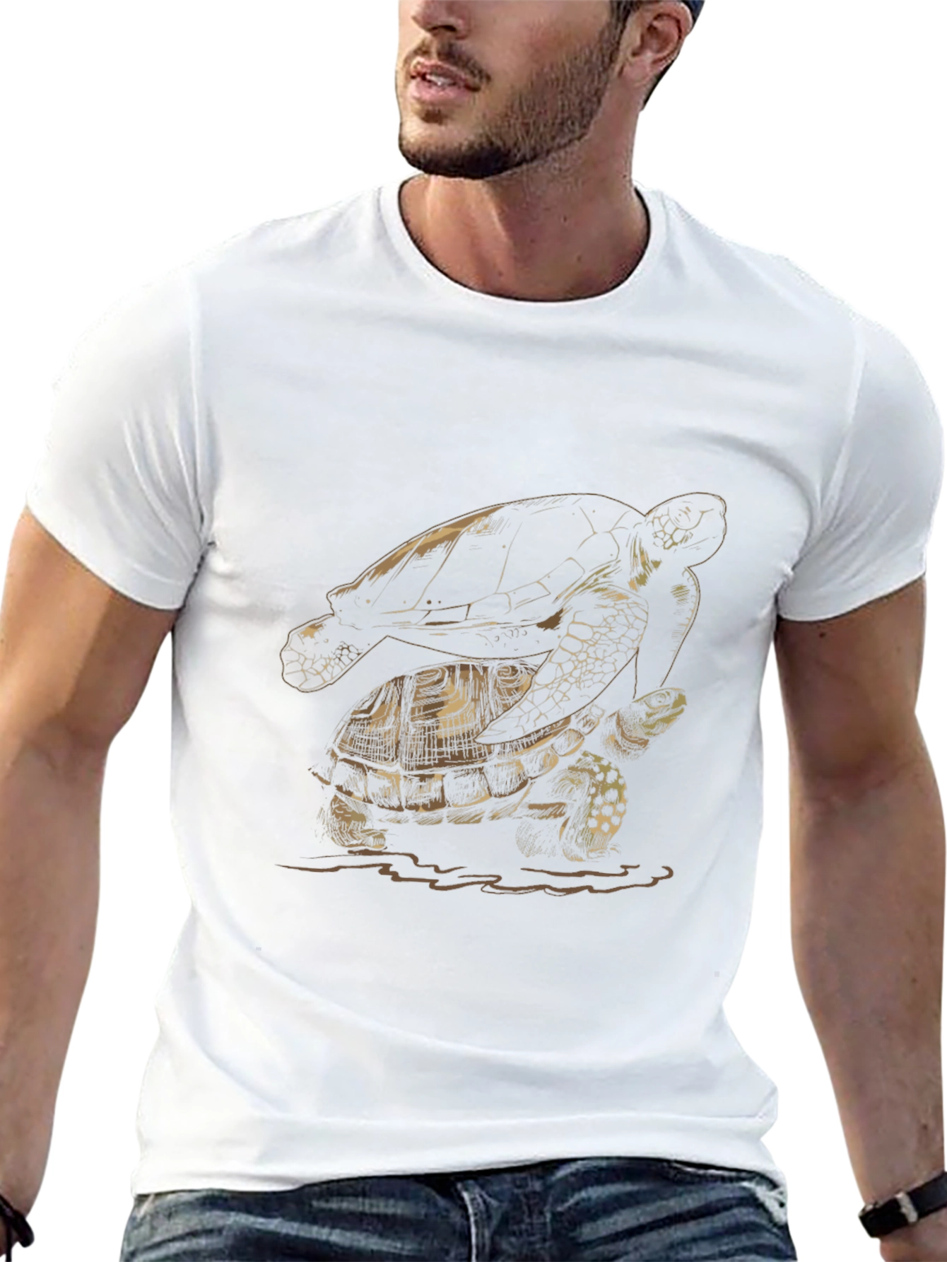 Black Turtle Graphic Tee - Nature Inspired Design