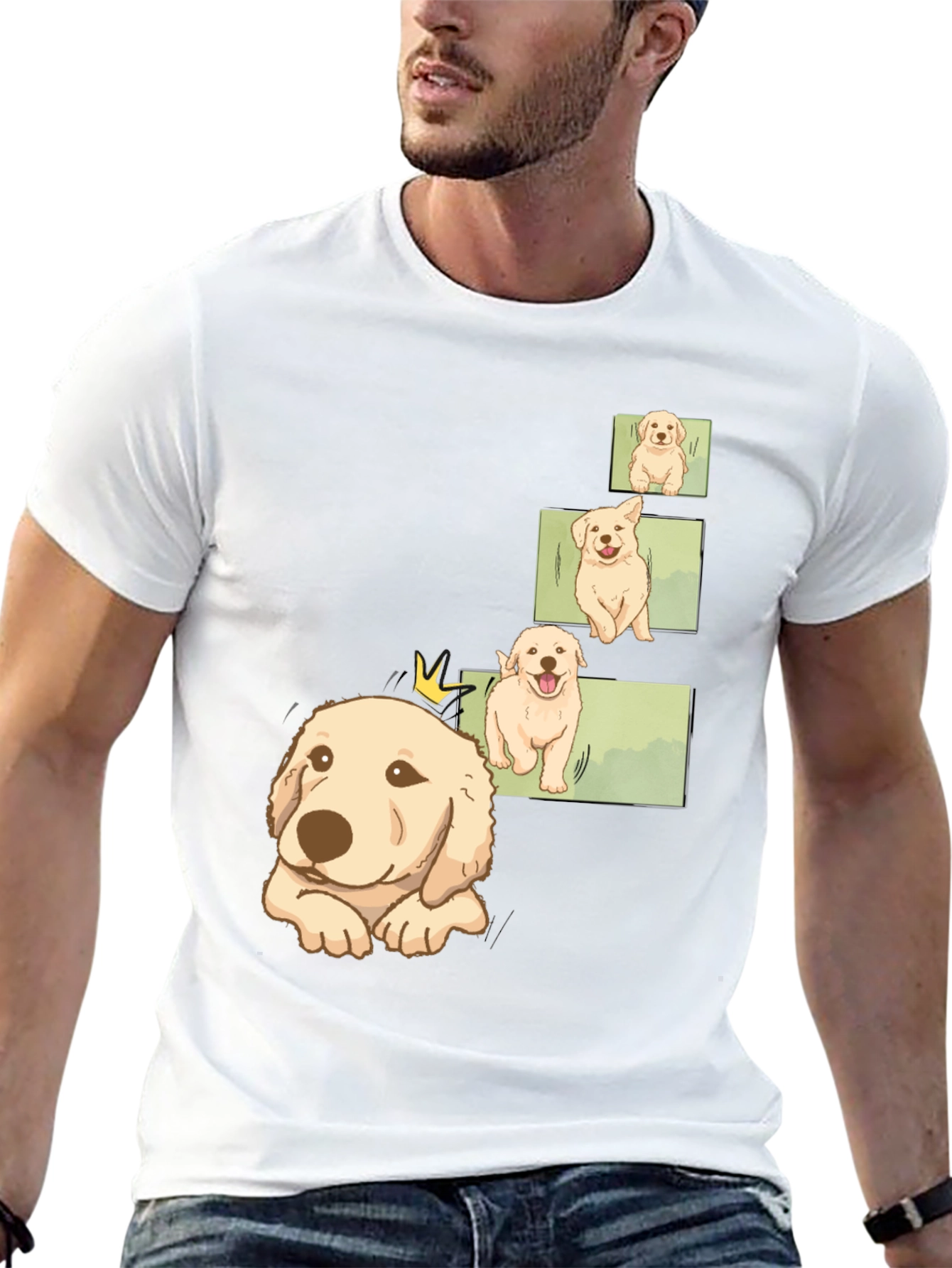 Mens Black Puppy Evolution Graphic Tee