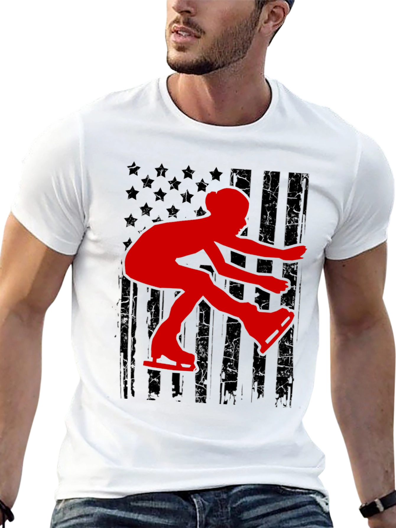 Figure Skating USA Flag T-Shirt