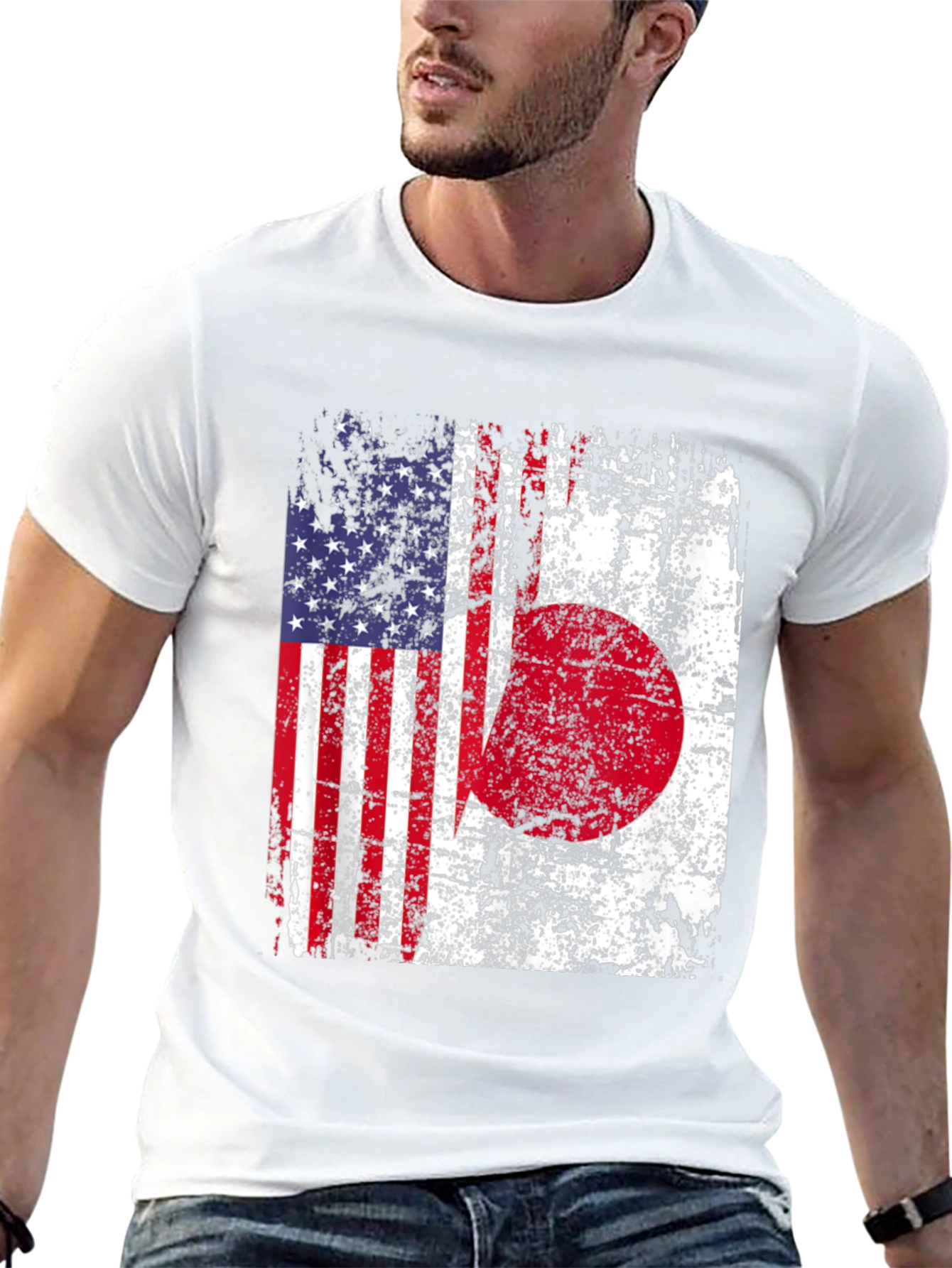 USA Japan Flag Graphic T-Shirt