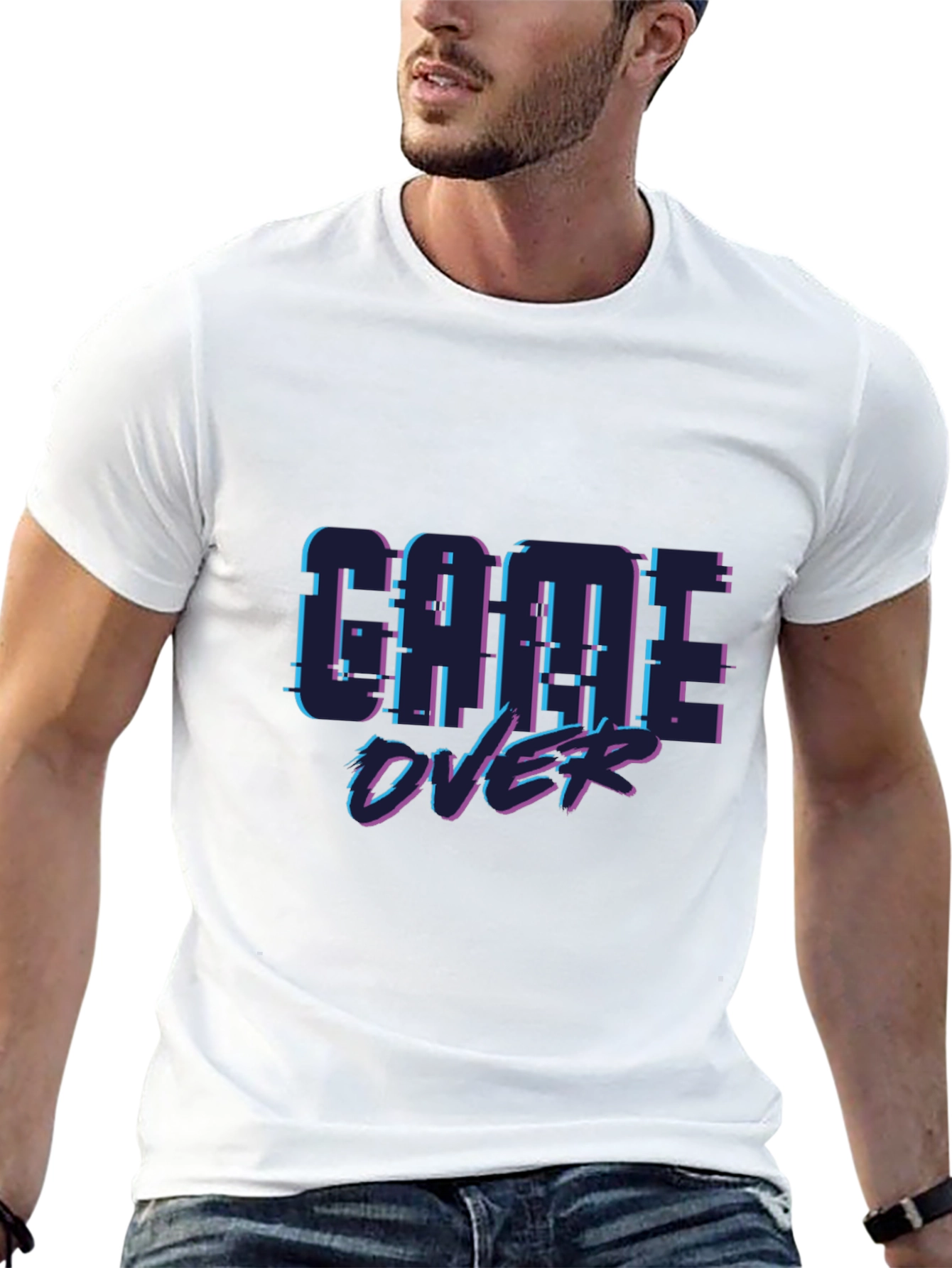 Game Over Pixel Art Black T-Shirt