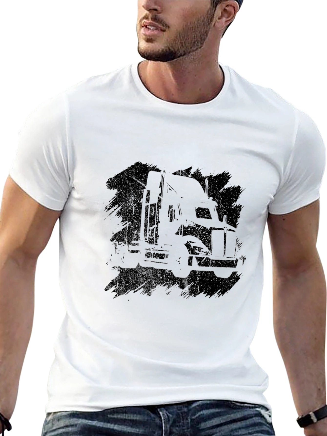 Truck Silhouette Black Graphic Tee