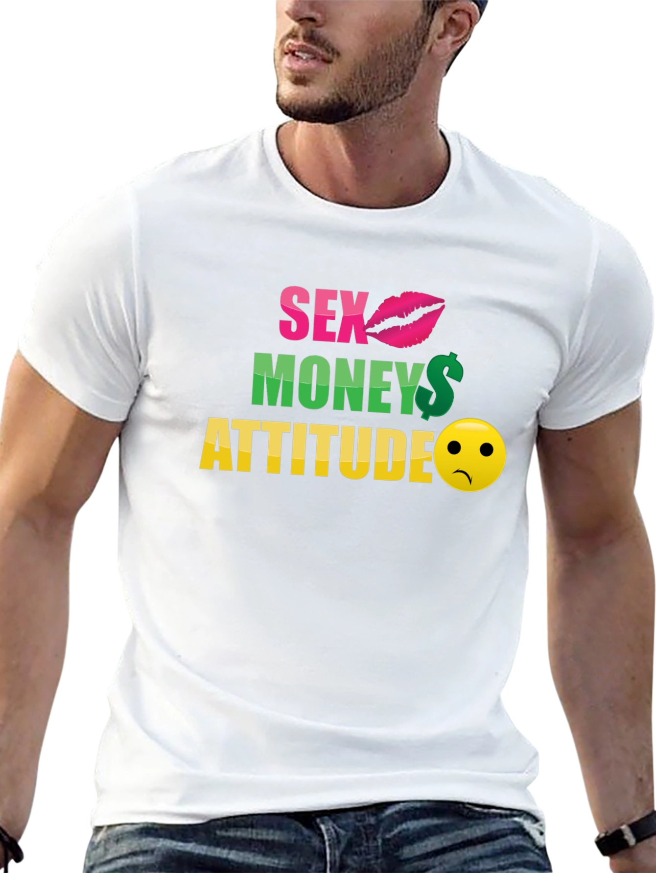 Sex Money Attitude Graphic T-Shirt
