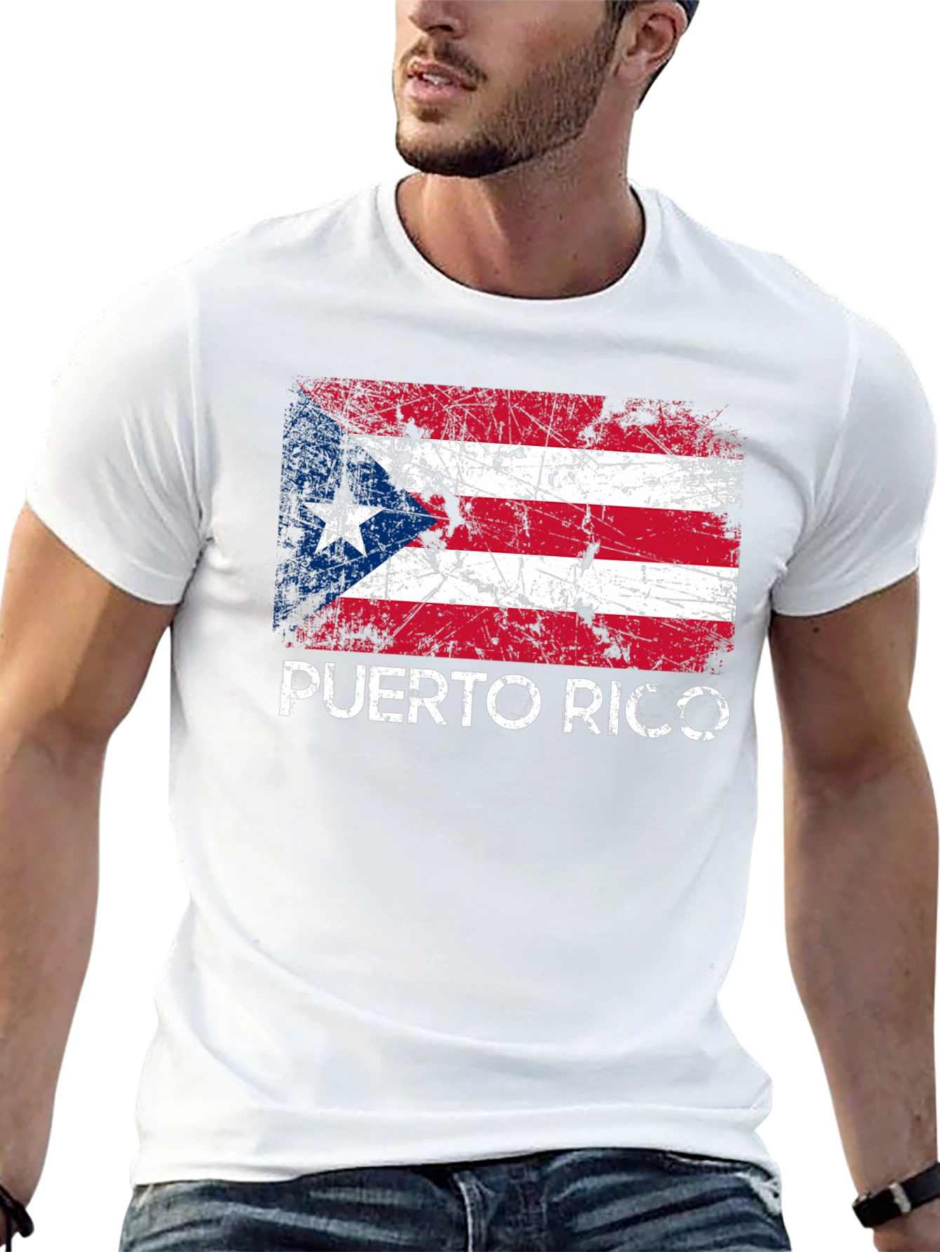 Puerto Rico Flag T-Shirt - Distressed Graphic Tee
