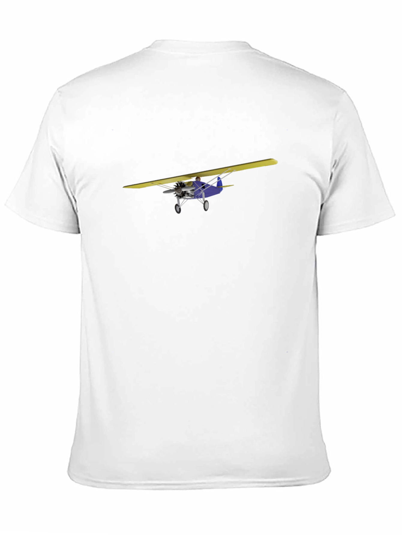 Black T-Shirt with Airplane Design