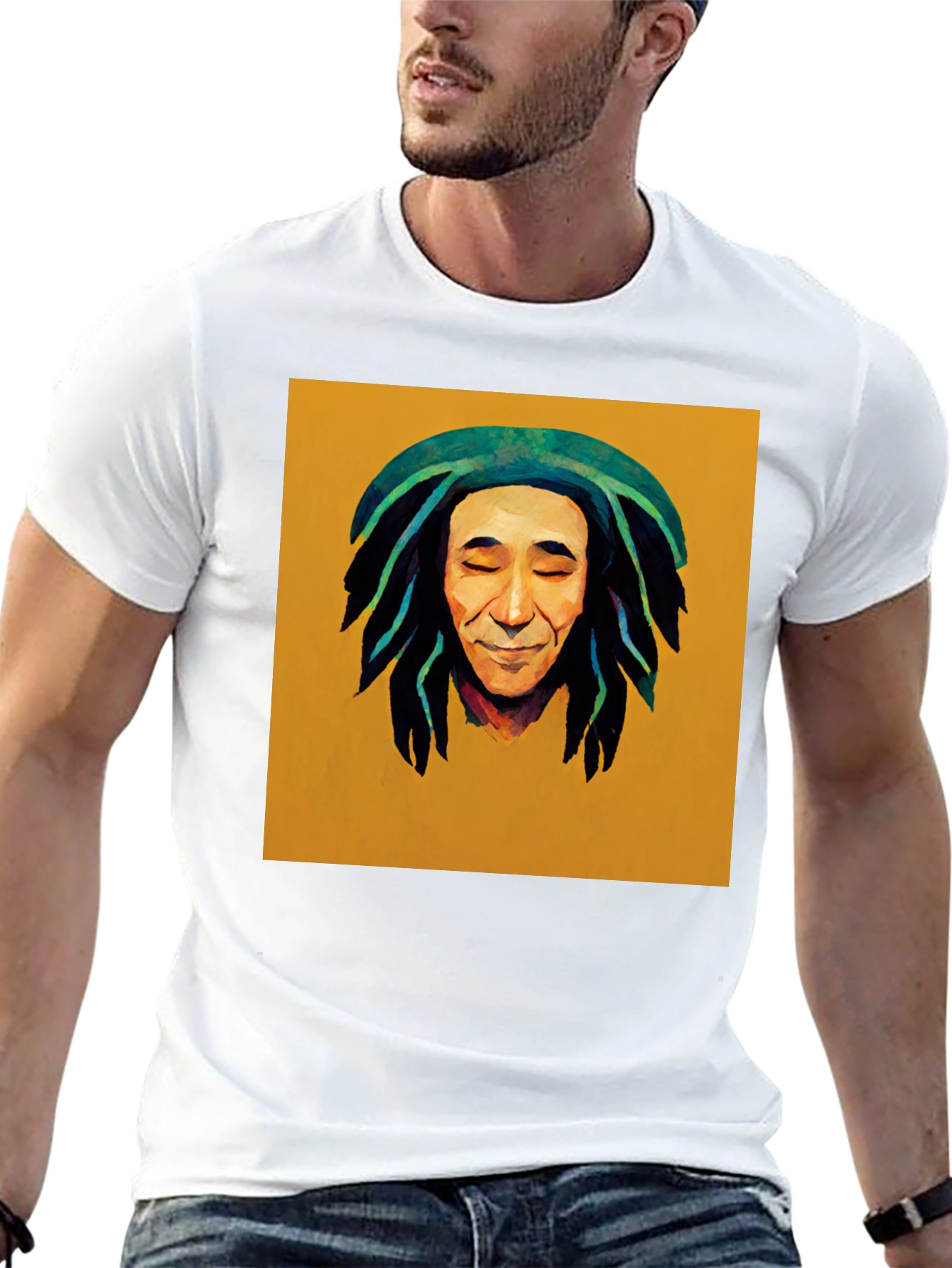 Rasta Man Graphic Black T-Shirt