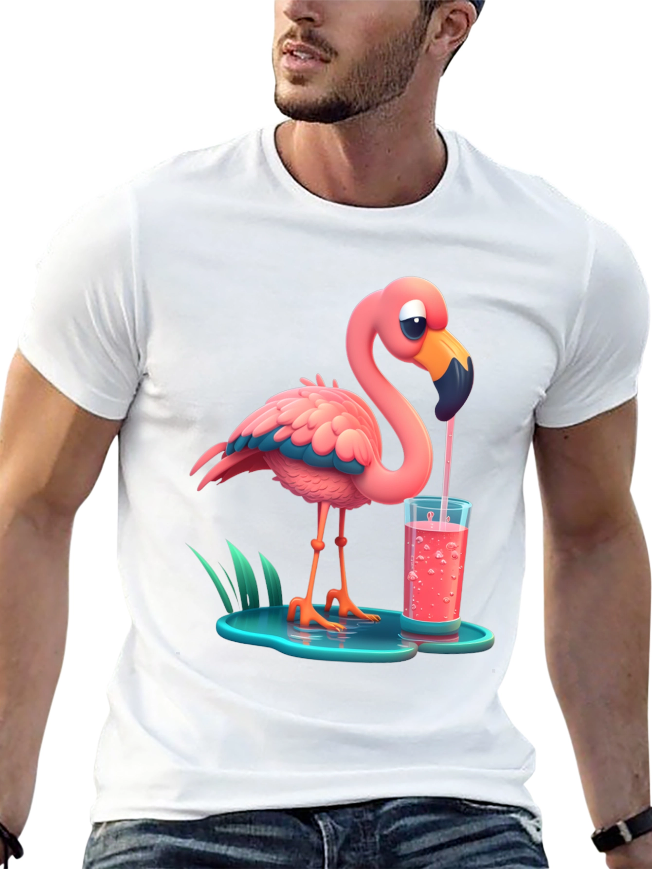 Cartoon Flamingo T-Shirt