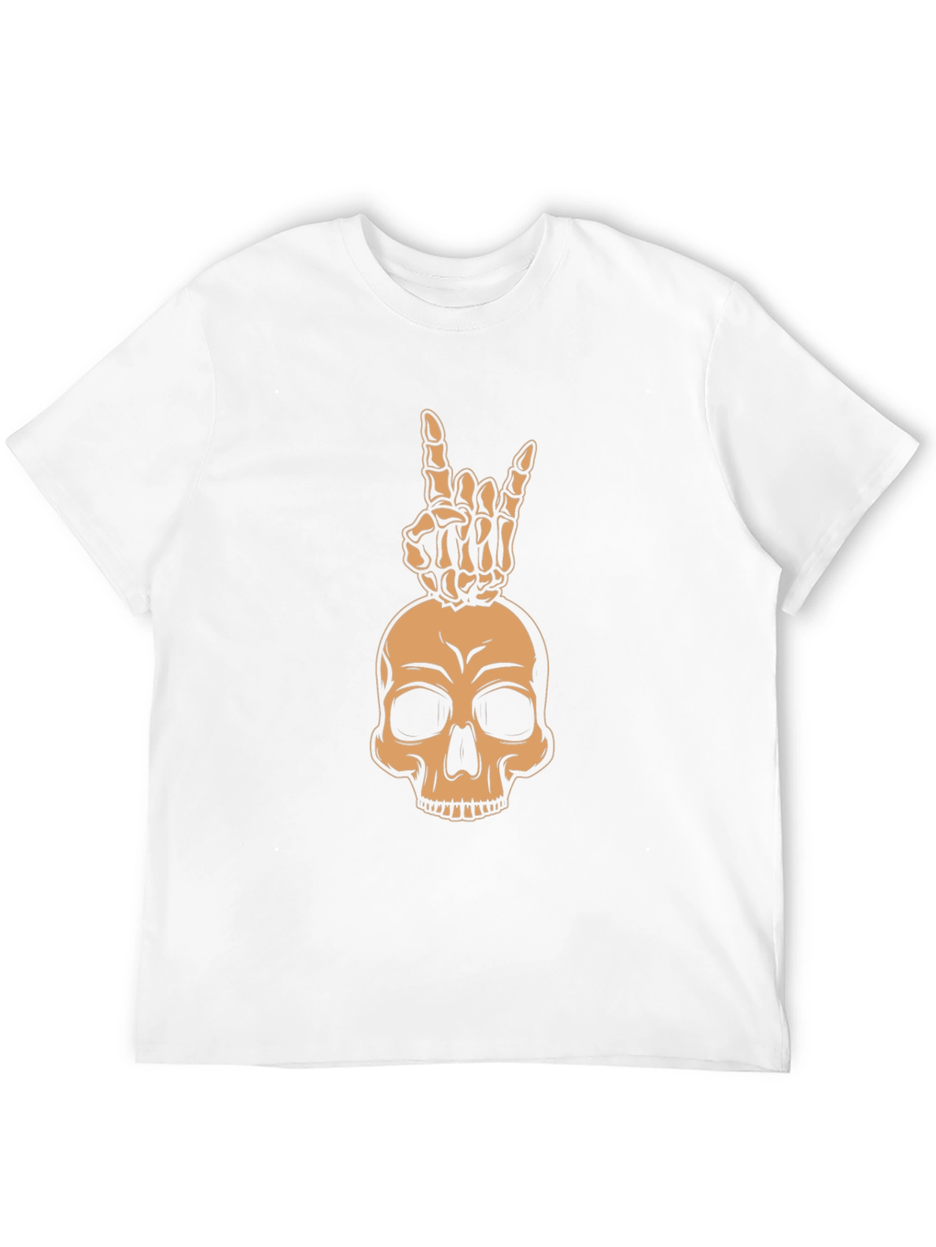 Skull & Hand Sign Graphic Tee - Rock On!