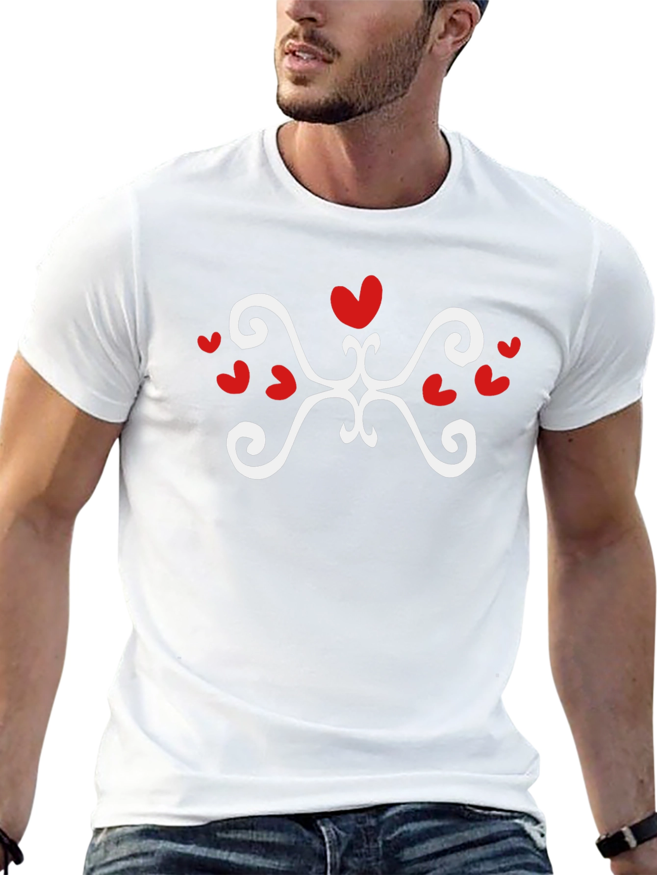 Heart Swirl Graphic Tee - Stylish Black T-Shirt