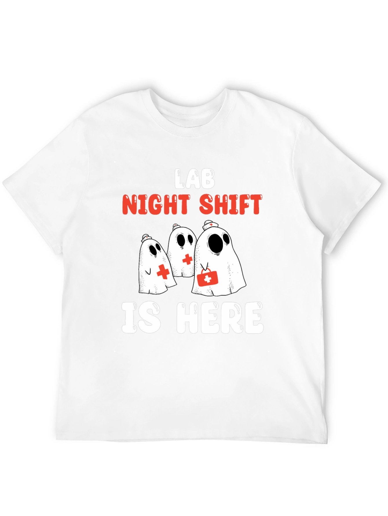 Lab Night Shift T-Shirt - Spooky Medical Ghosts