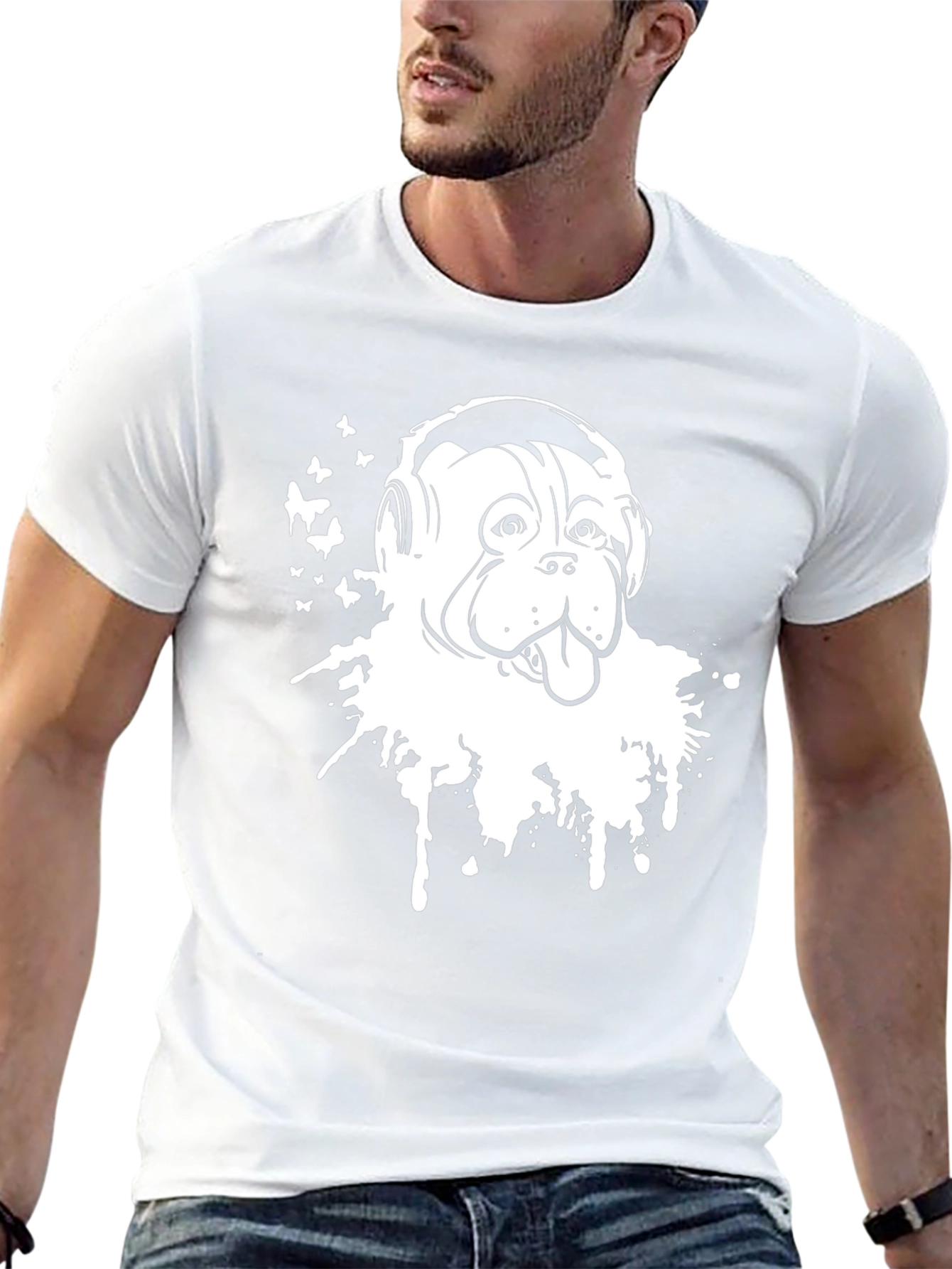 Dog DJ Graphic T-Shirt - Stylish Black Cotton Tee