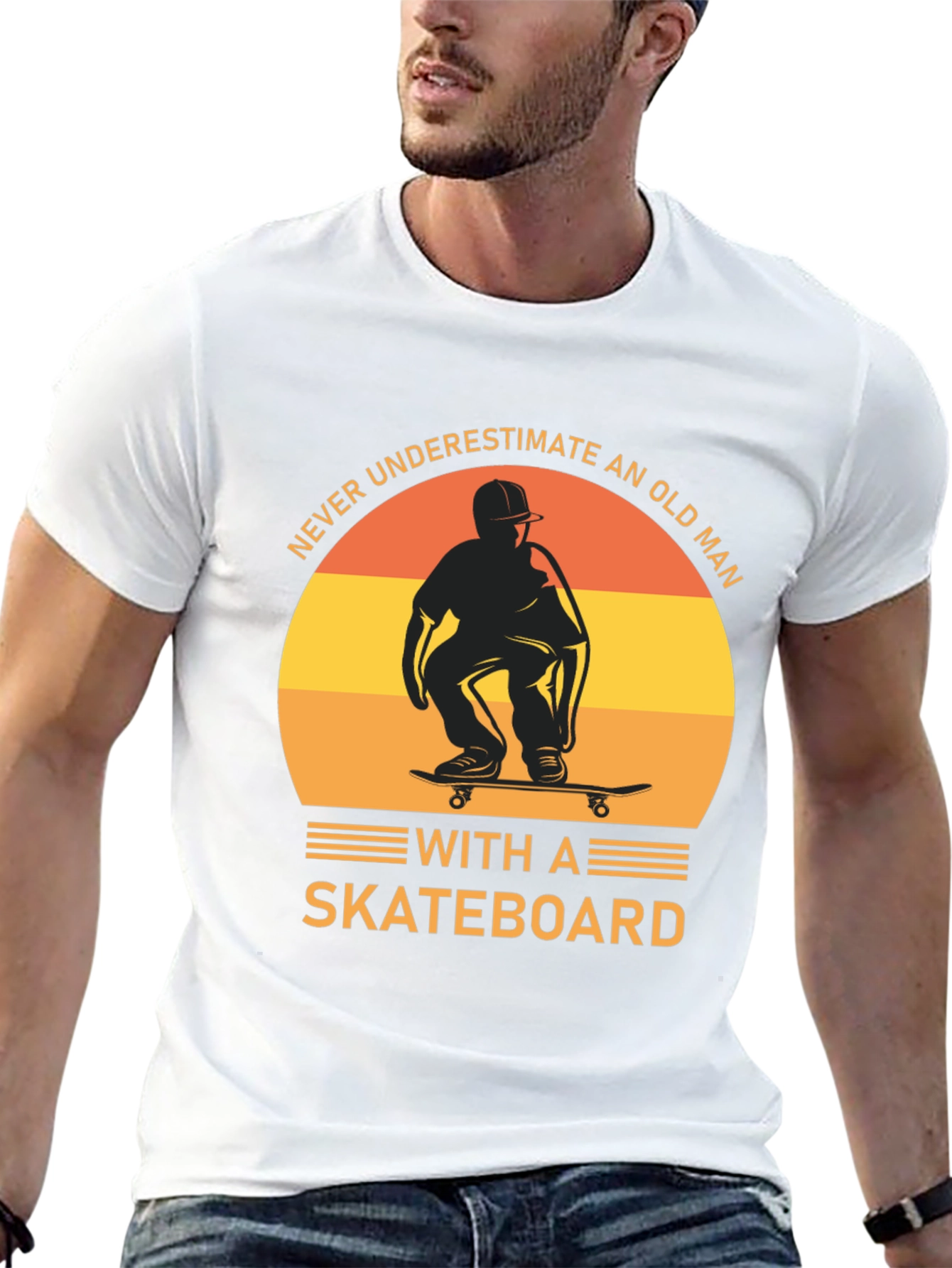 Never Underestimate an Old Man with a Skateboard T-Shirt