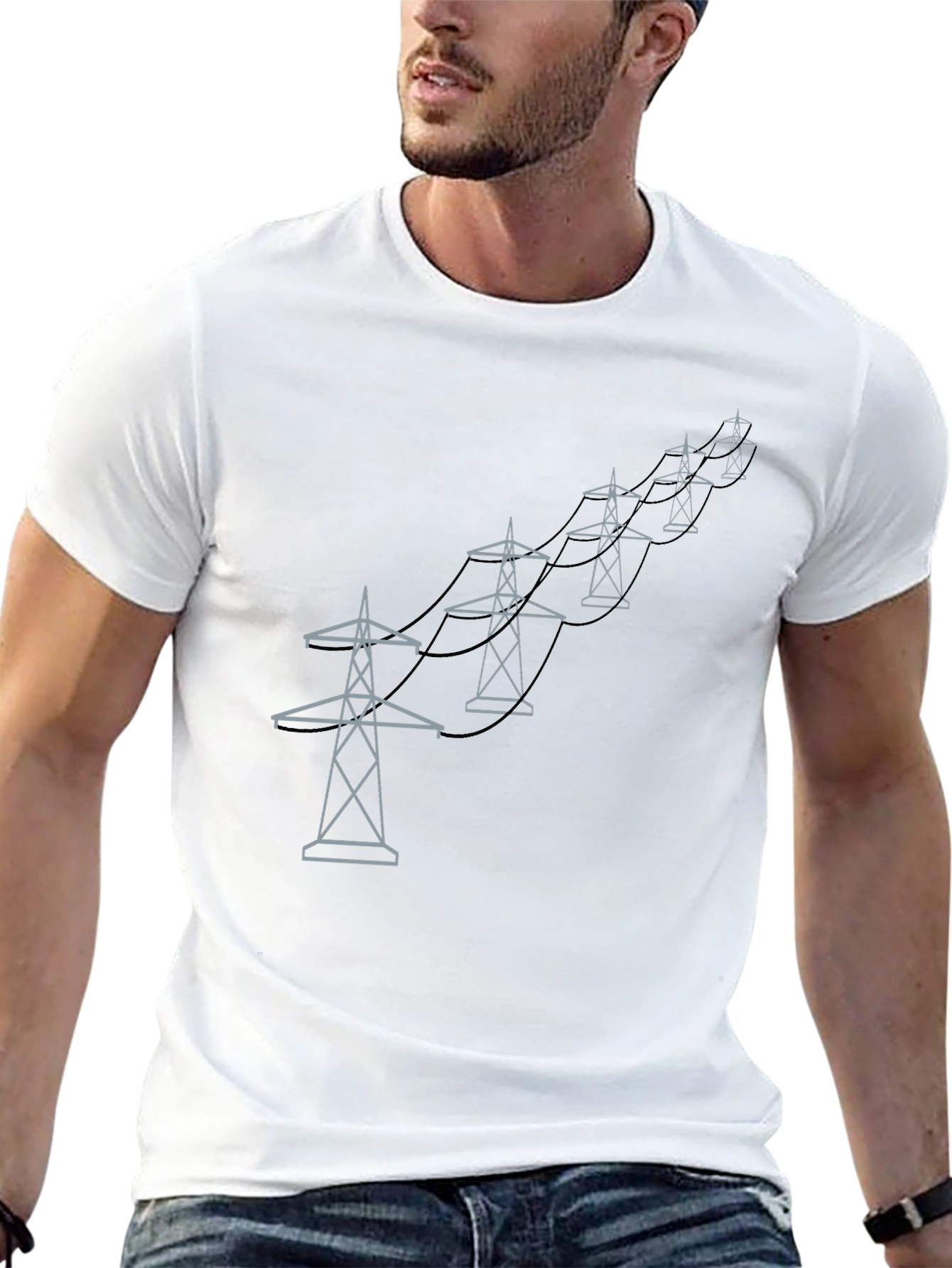 Power Line Tower Graphic Tee