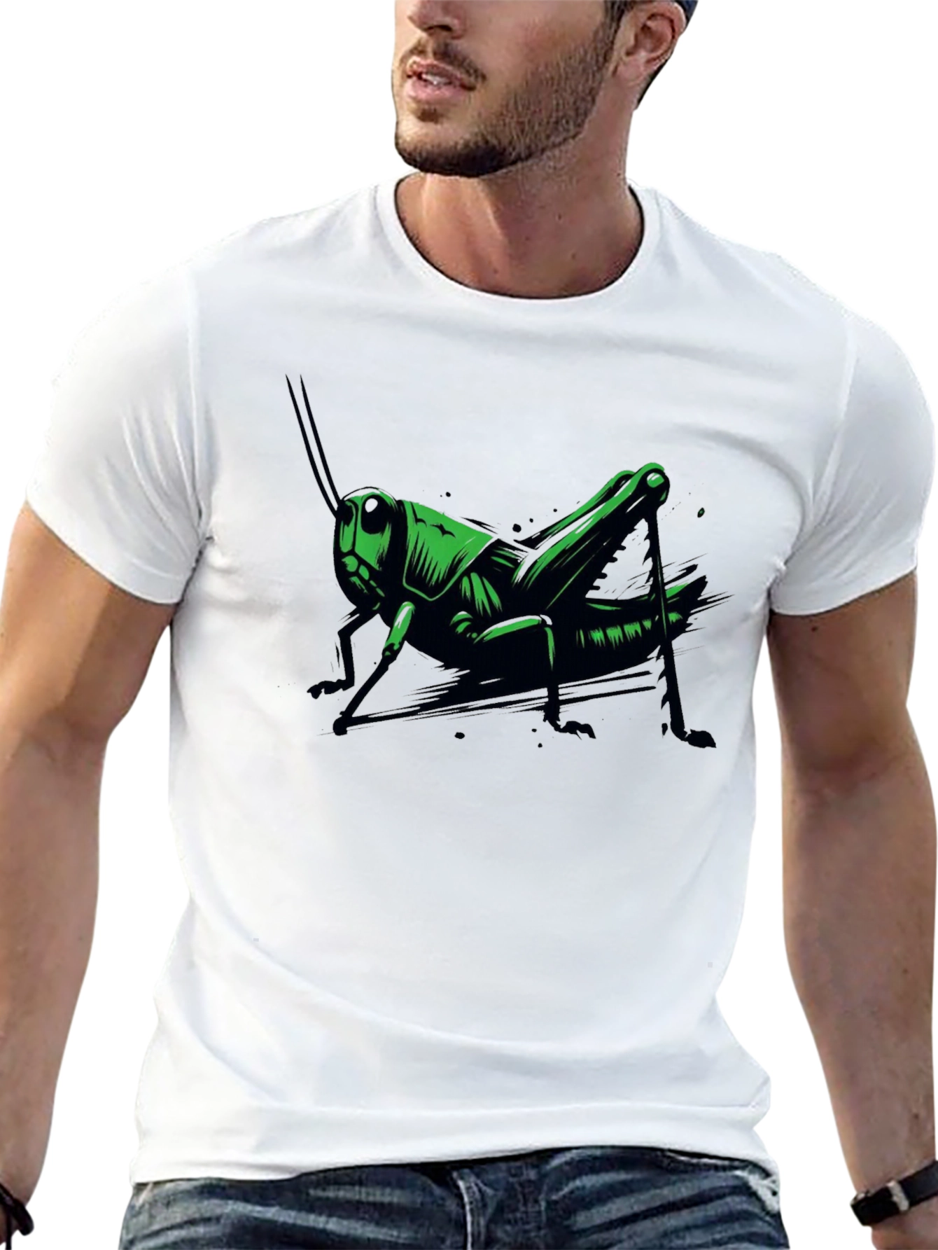 Grasshopper Graphic Tee - Cool Insect Design
