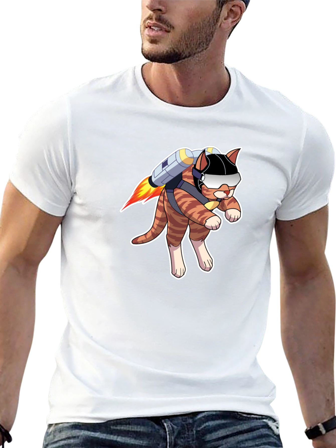 Jetpack Cat T-Shirt - Fly High in Style!