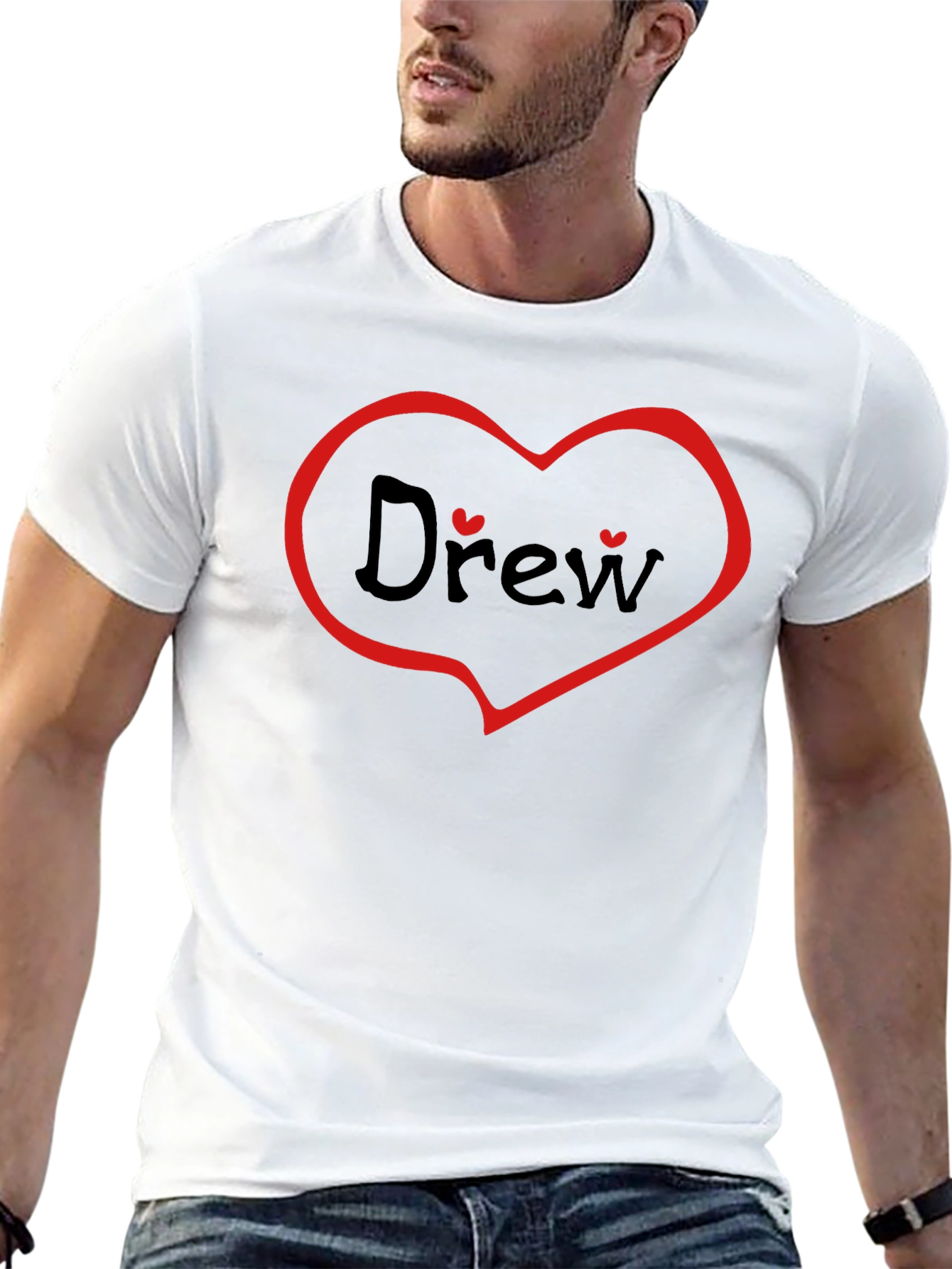 Drew Heart T-Shirt - Personalized Valentines Day Gift
