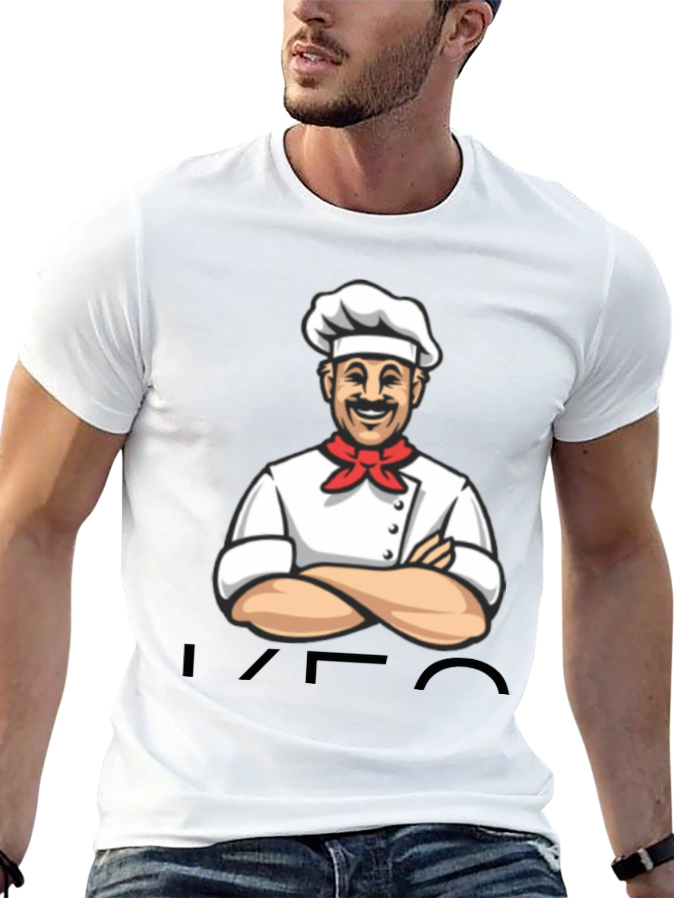 Chef Cartoon Graphic T-Shirt - Black
