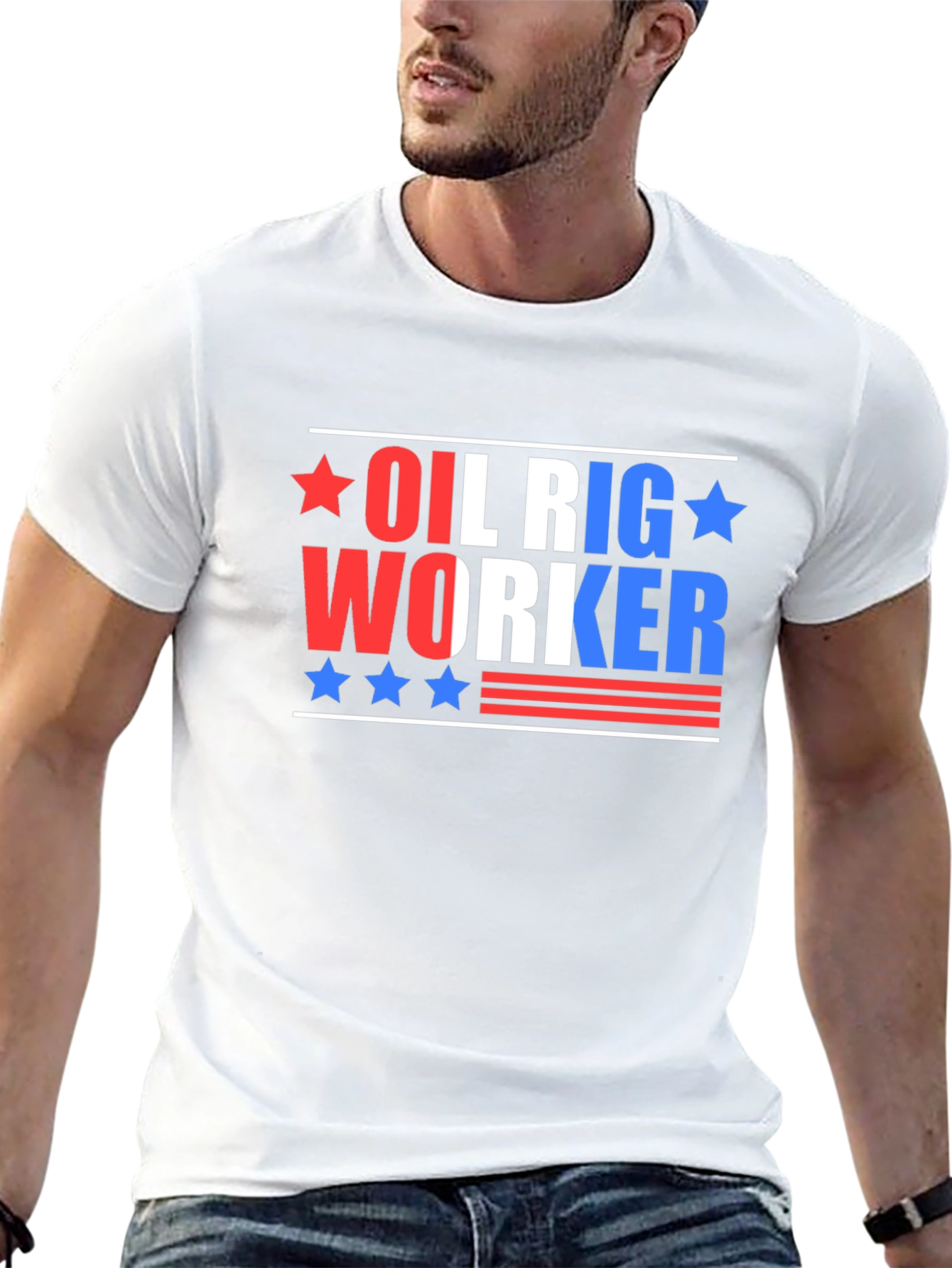 Oil Rig Worker Patriotic T-Shirt