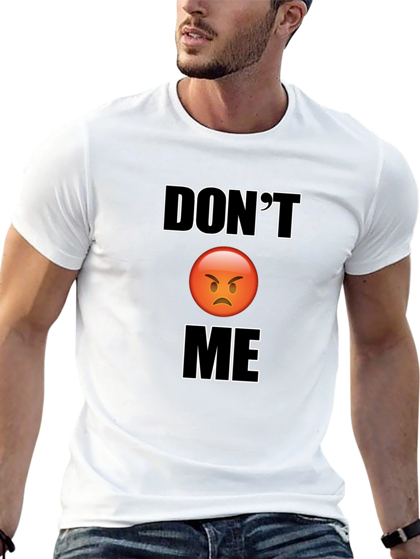 Dont Angry Face Graphic Black T-Shirt