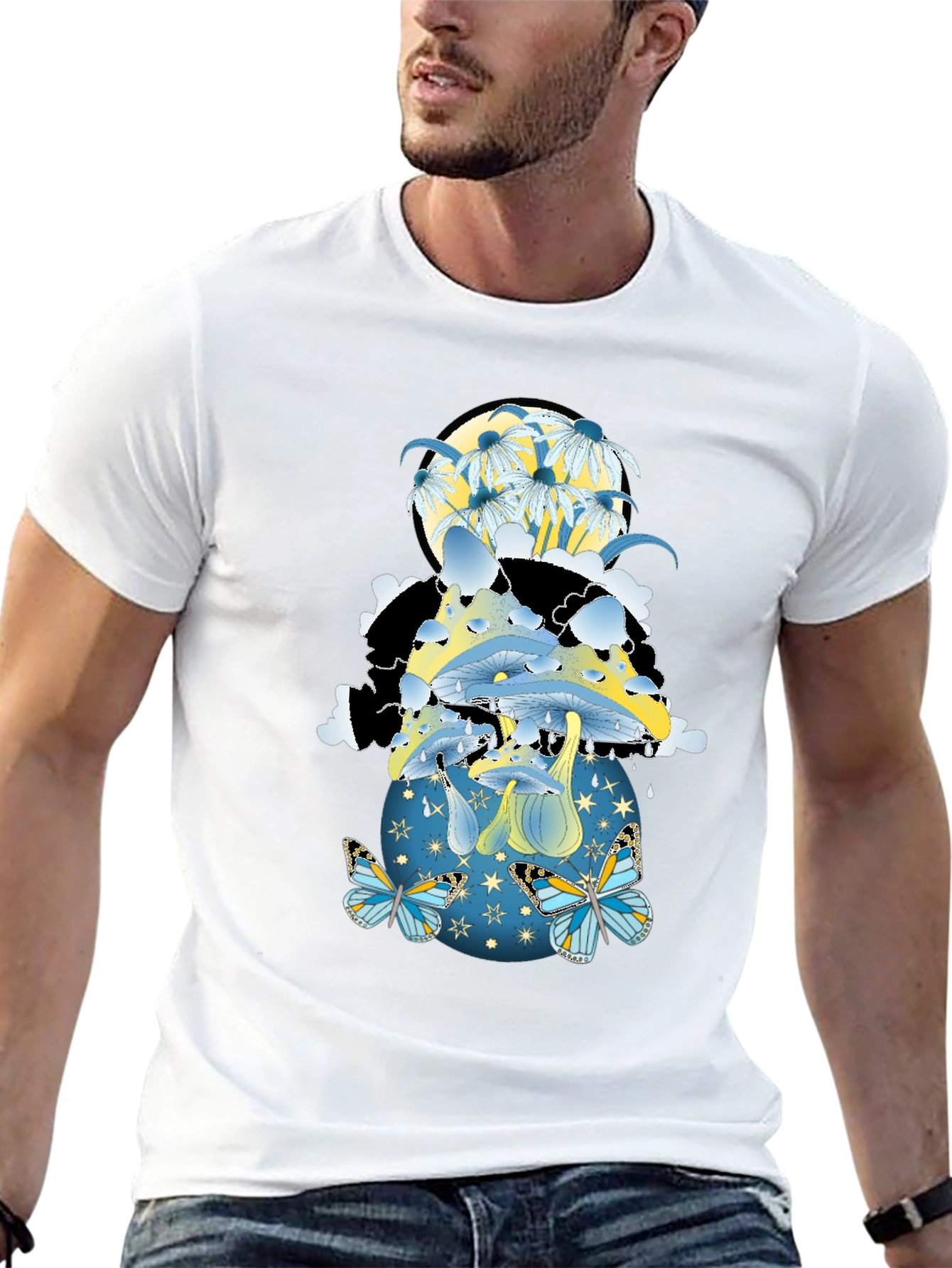 Mushroom & Butterfly Graphic Tee