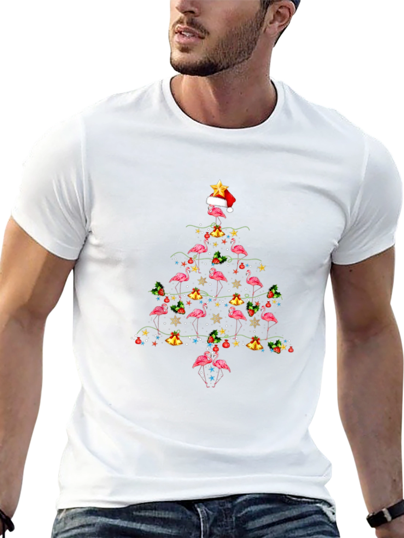 Flamingo Christmas Tree T-Shirt
