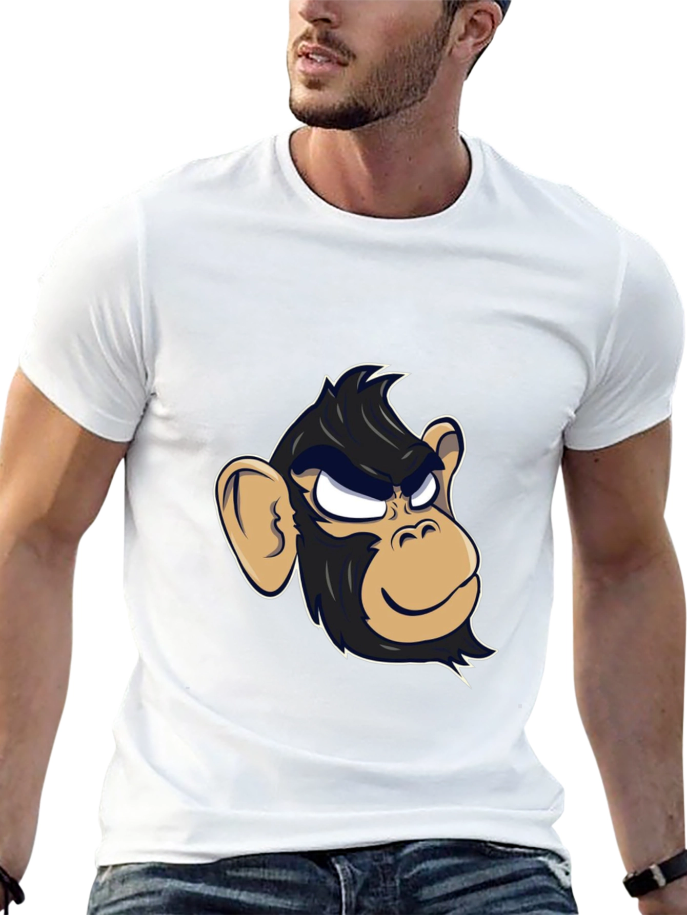 Cool Monkey Graphic Tee - Black Cotton T-Shirt