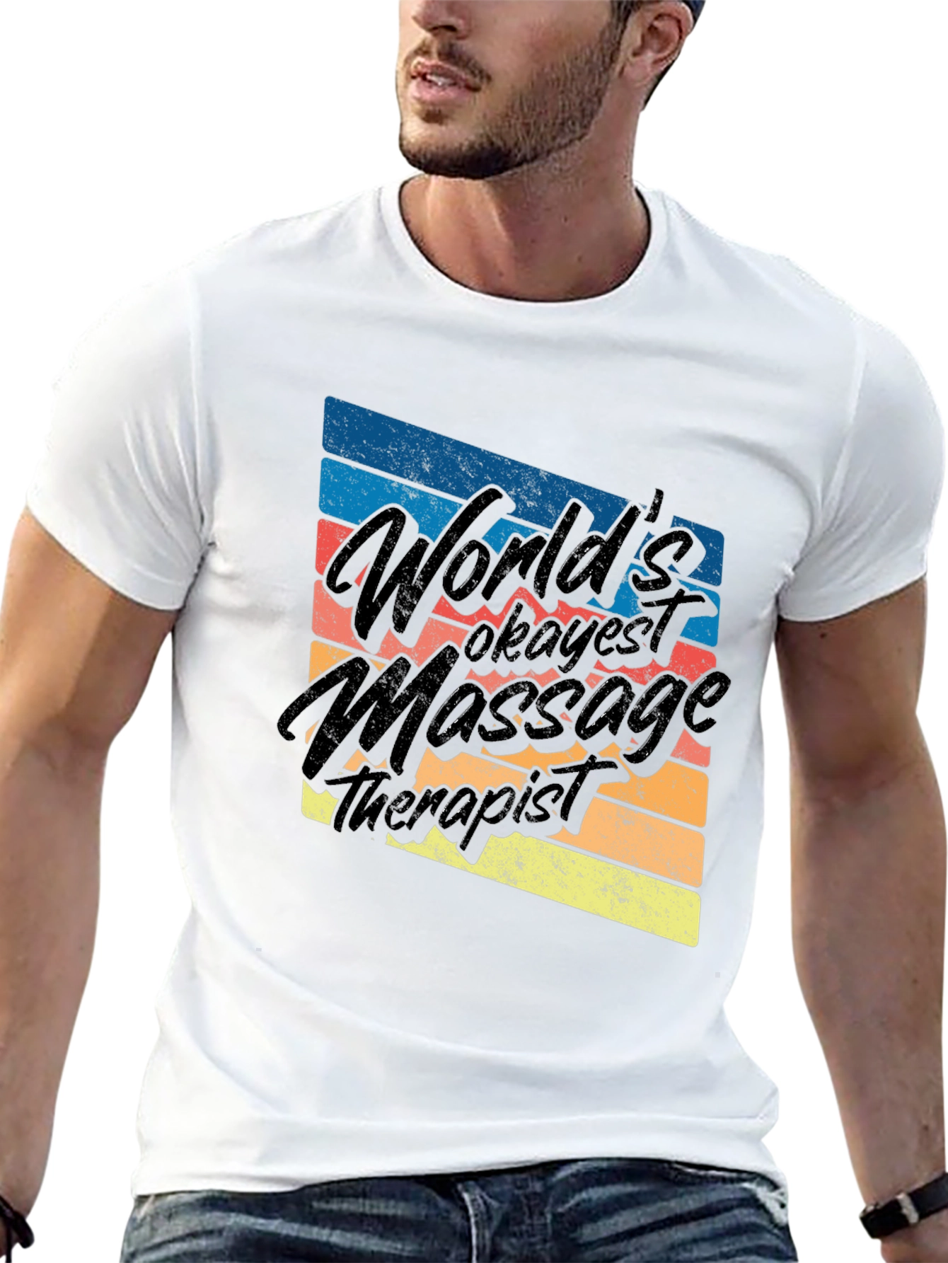 Worlds Okayest Massage Therapist Black T-Shirt