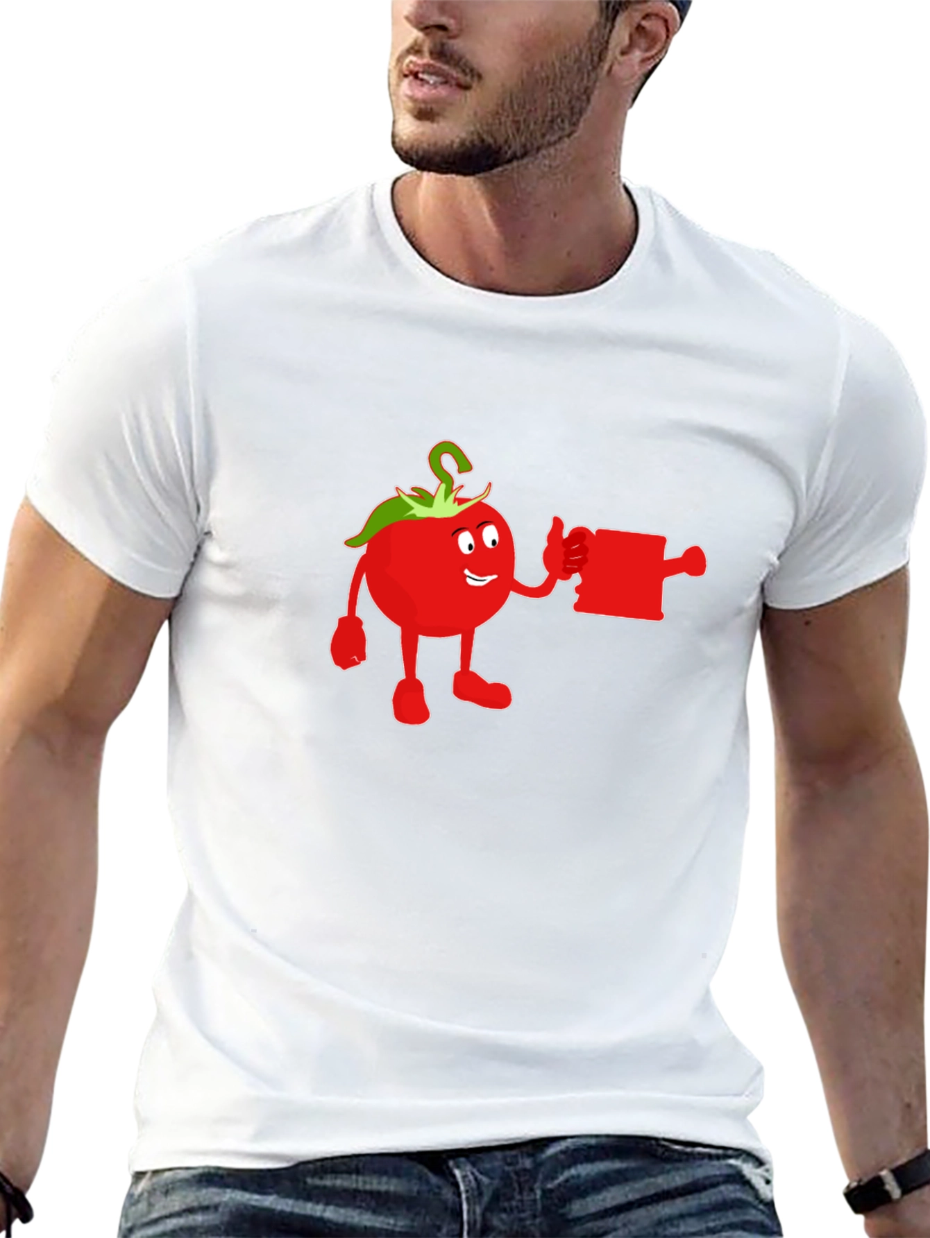 Whimsical Tomato Cartoon Graphic T-Shirt