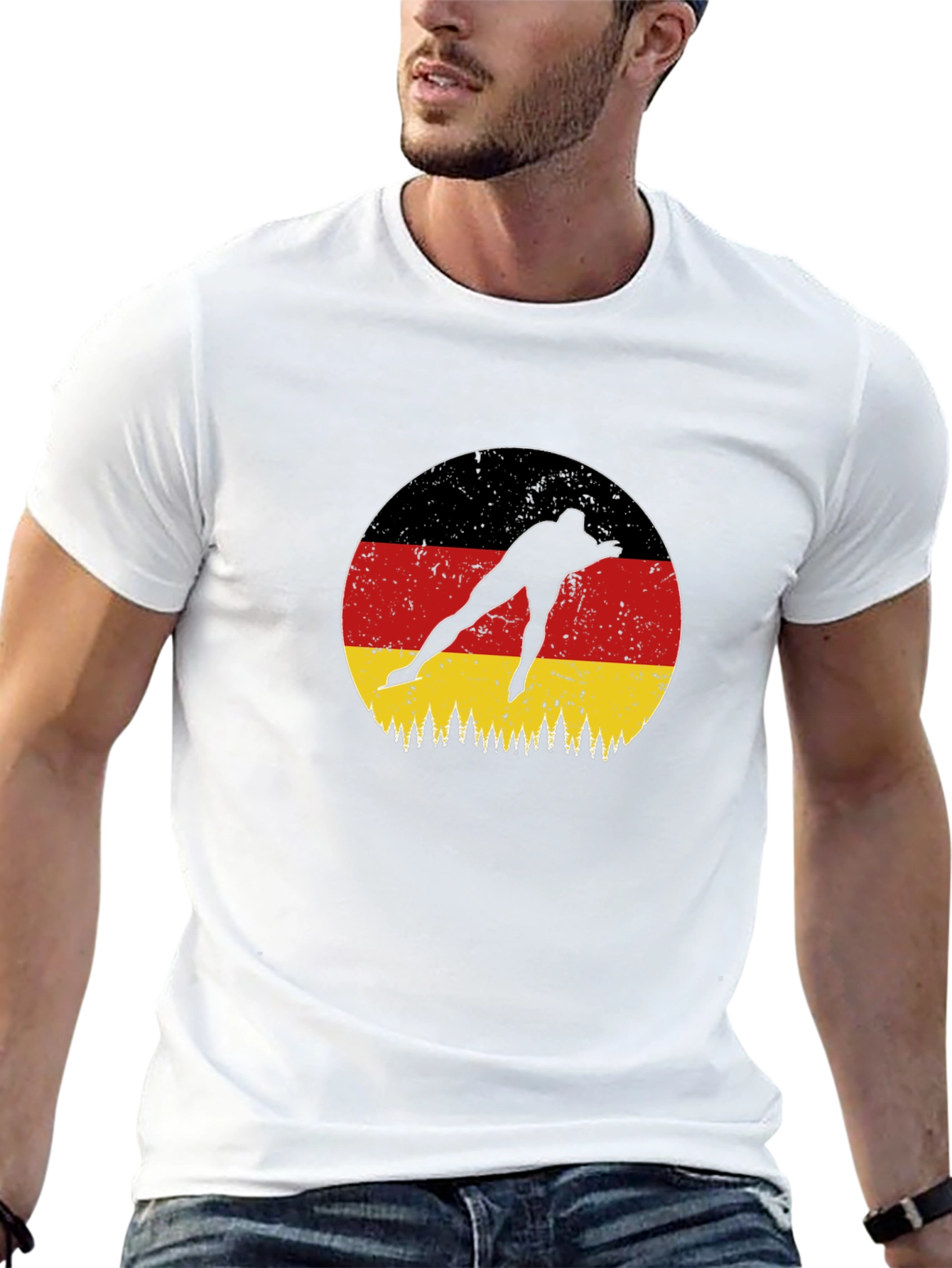 German Flag Speed Skater Graphic T-Shirt
