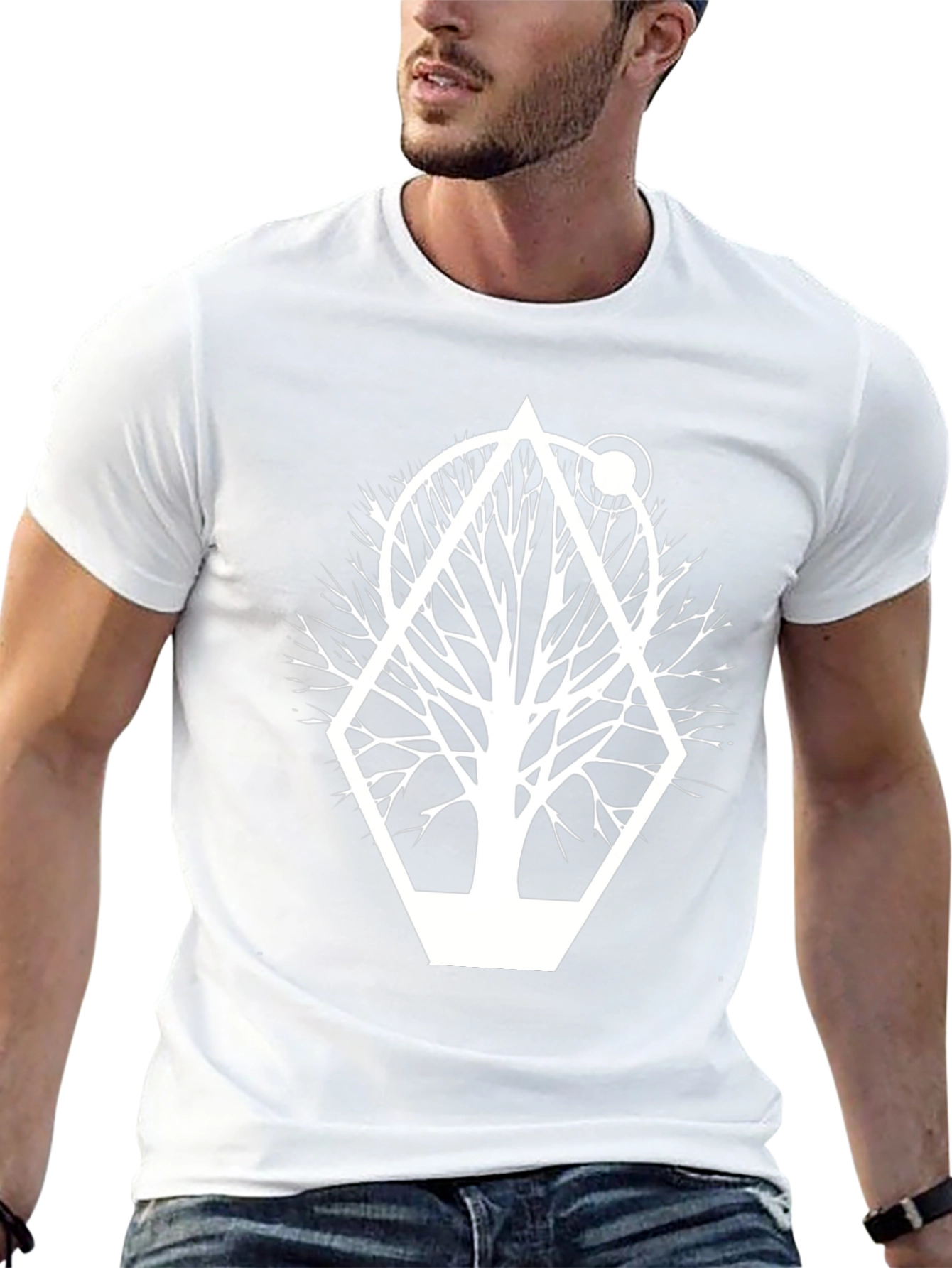 Geometric Tree Graphic Tee - Modern Nature Shirt