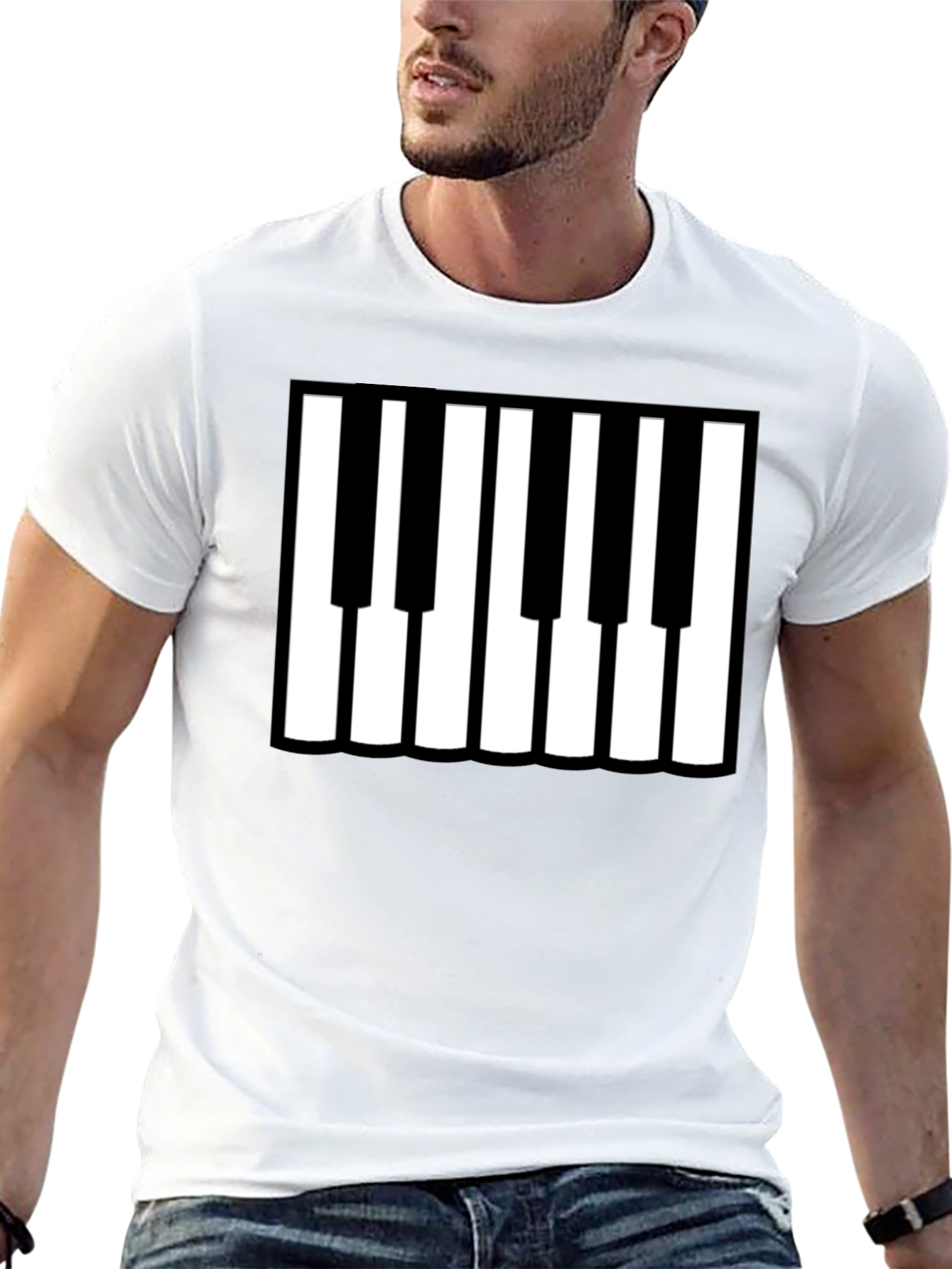 Piano Keys Graphic Black T-Shirt