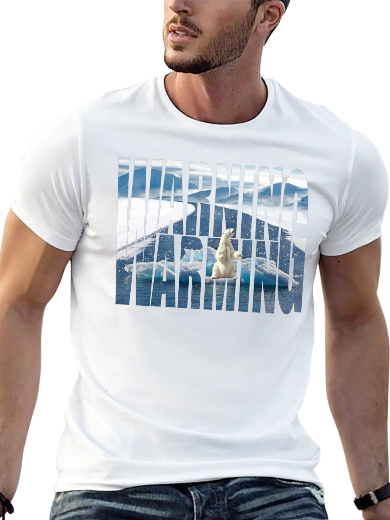 Warning Polar Bear Tee - Global Warming Awareness