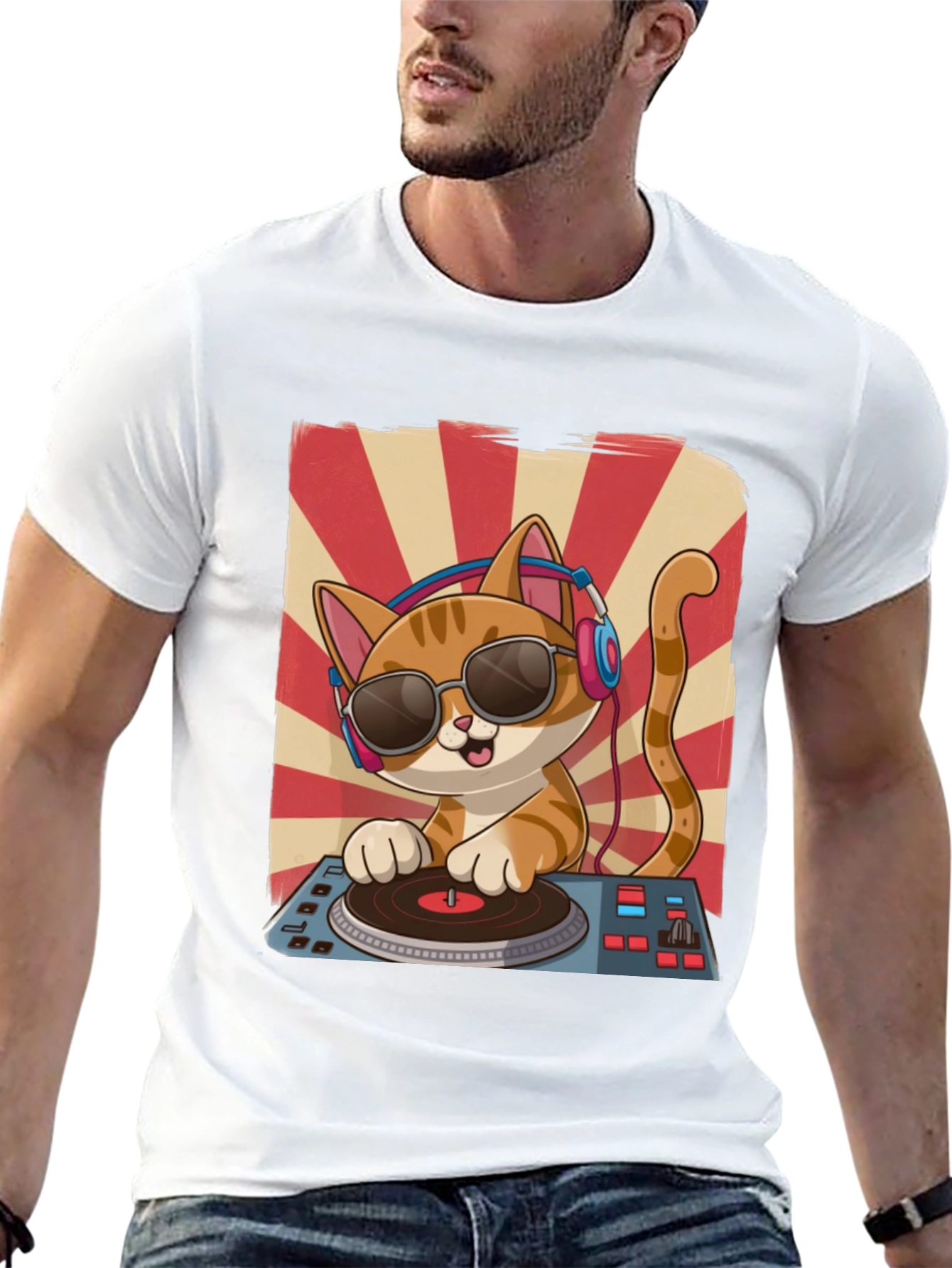 DJ Cat Graphic T-Shirt