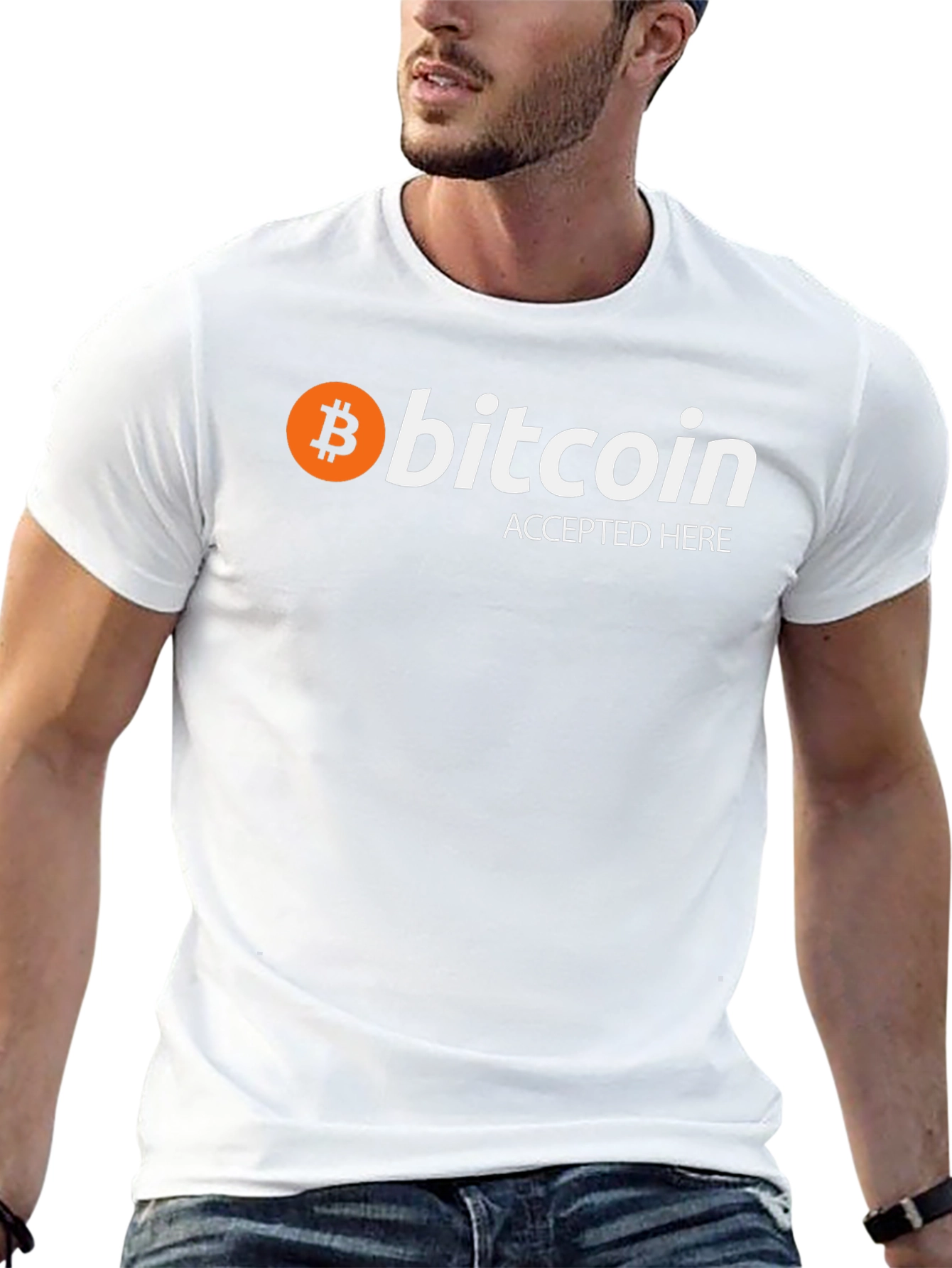 Bitcoin Accepted Here Black Graphic Tee