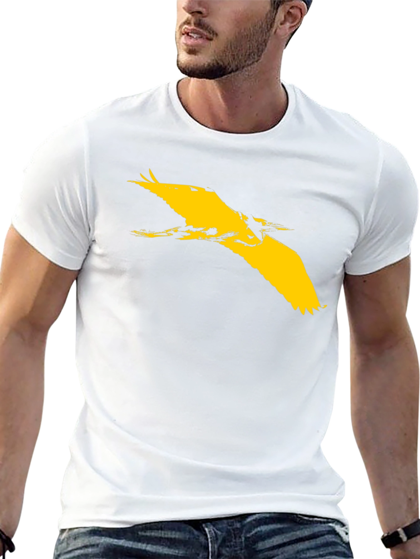 Black T-Shirt with Bird Design